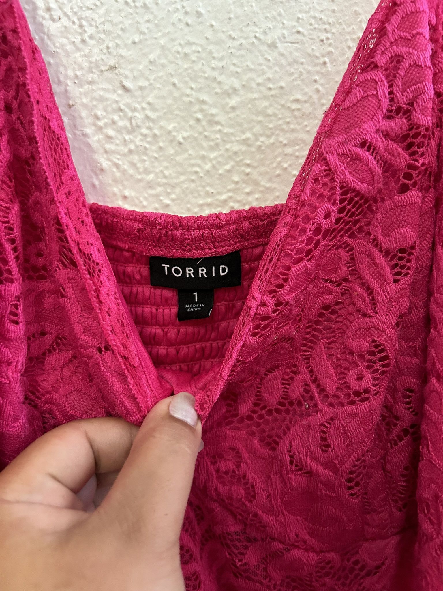Torrid TORRID Y2K BABYDOLL HOT PINK LACE TOP SIZE 1 Size XL / US 12-14 / IT 48-50 - 3 Thumbnail