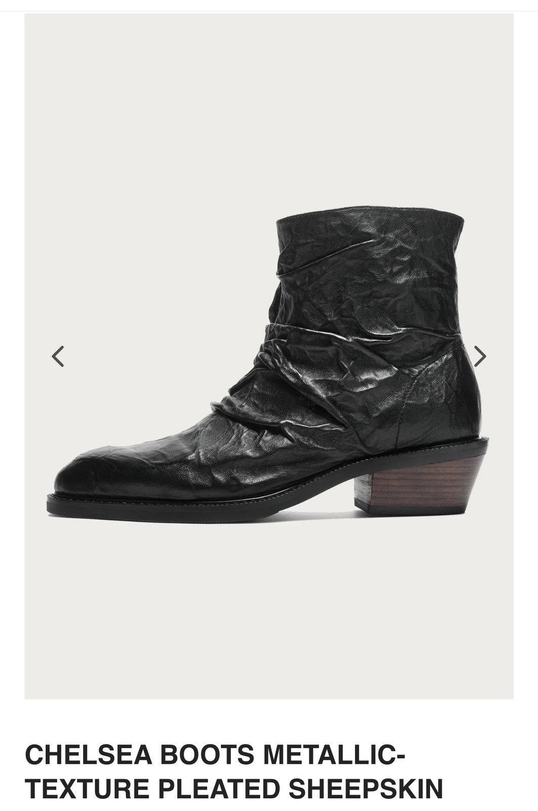 Other CHELSEA BOOTS METALLIC-TEXTURE PLEATED SHEEPSKIN Size US 9.5 / EU 42-43 - 3 Thumbnail