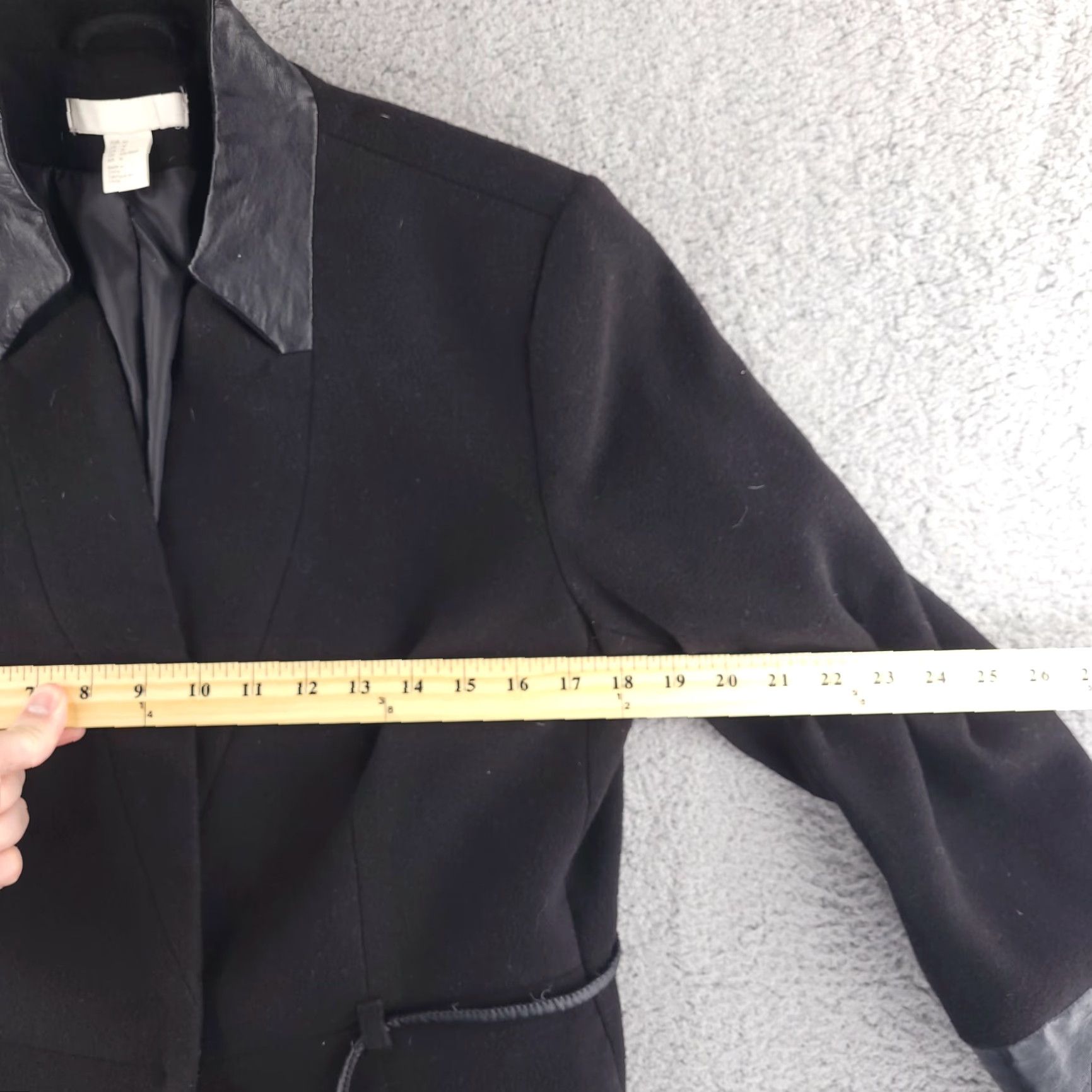H&M H&M Trench Coat Black Womens 14 Warm Leather Accents Belted Long Overcoat Size XL / US 12-14 / IT 48-50 - 6 Thumbnail
