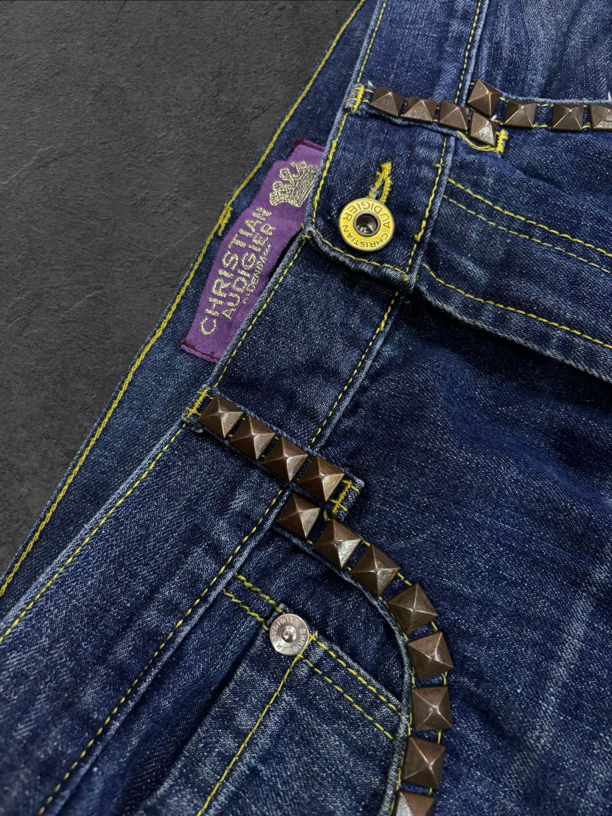 Christian Audigier Vtg Ed Hardy Christian Audigier Embroidered Studded Jeans Size US 32 / EU 48 - 8 Thumbnail