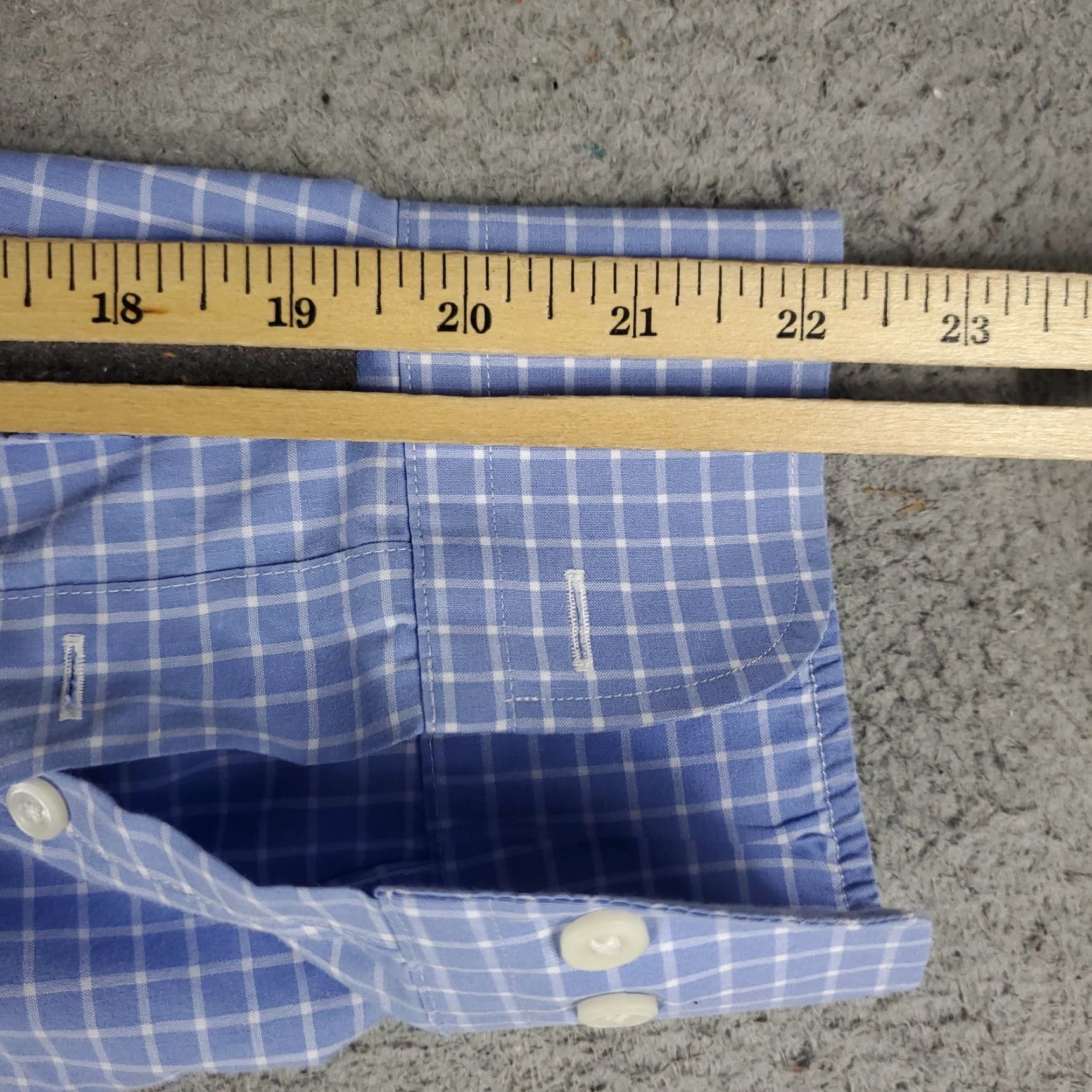 Ralph Lauren Ralph Lauren Shirt Mens 17.5 Blue Check Dress Shirt Long Sleeve Button-Down Collar 100% Cotton Regular Mens Size 46R - 7 Thumbnail