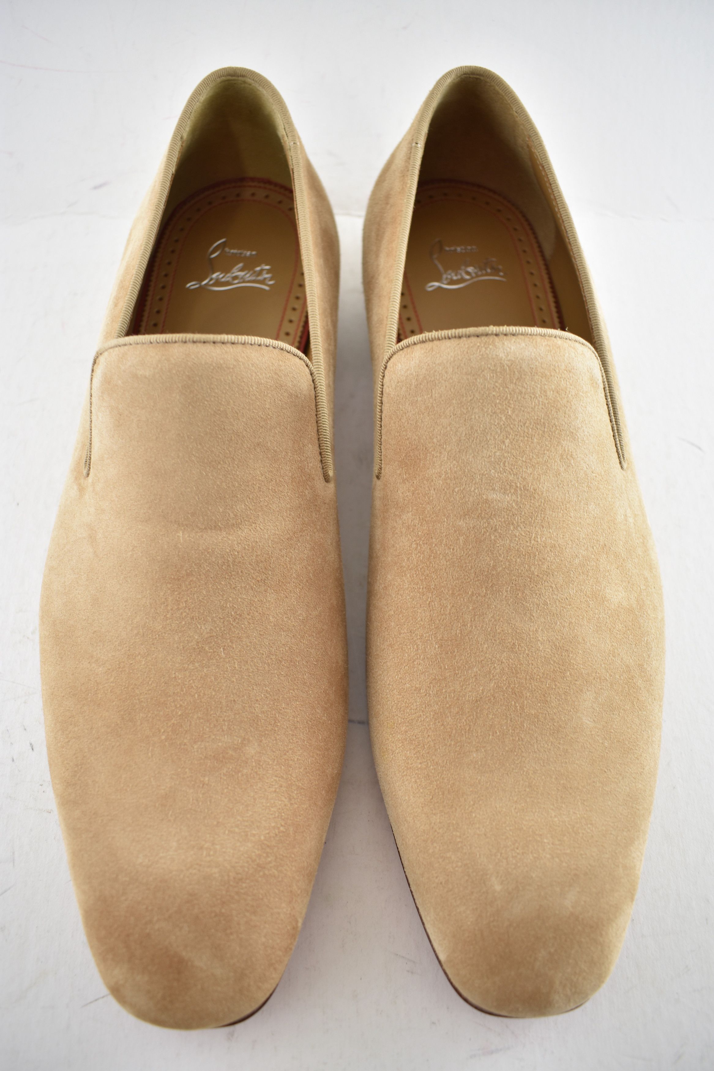Christian Louboutin Mens Dandelion Flat Lionne Beige Suede Dress Loafer 44 11 Size US 11 / EU 44 - 6 Thumbnail