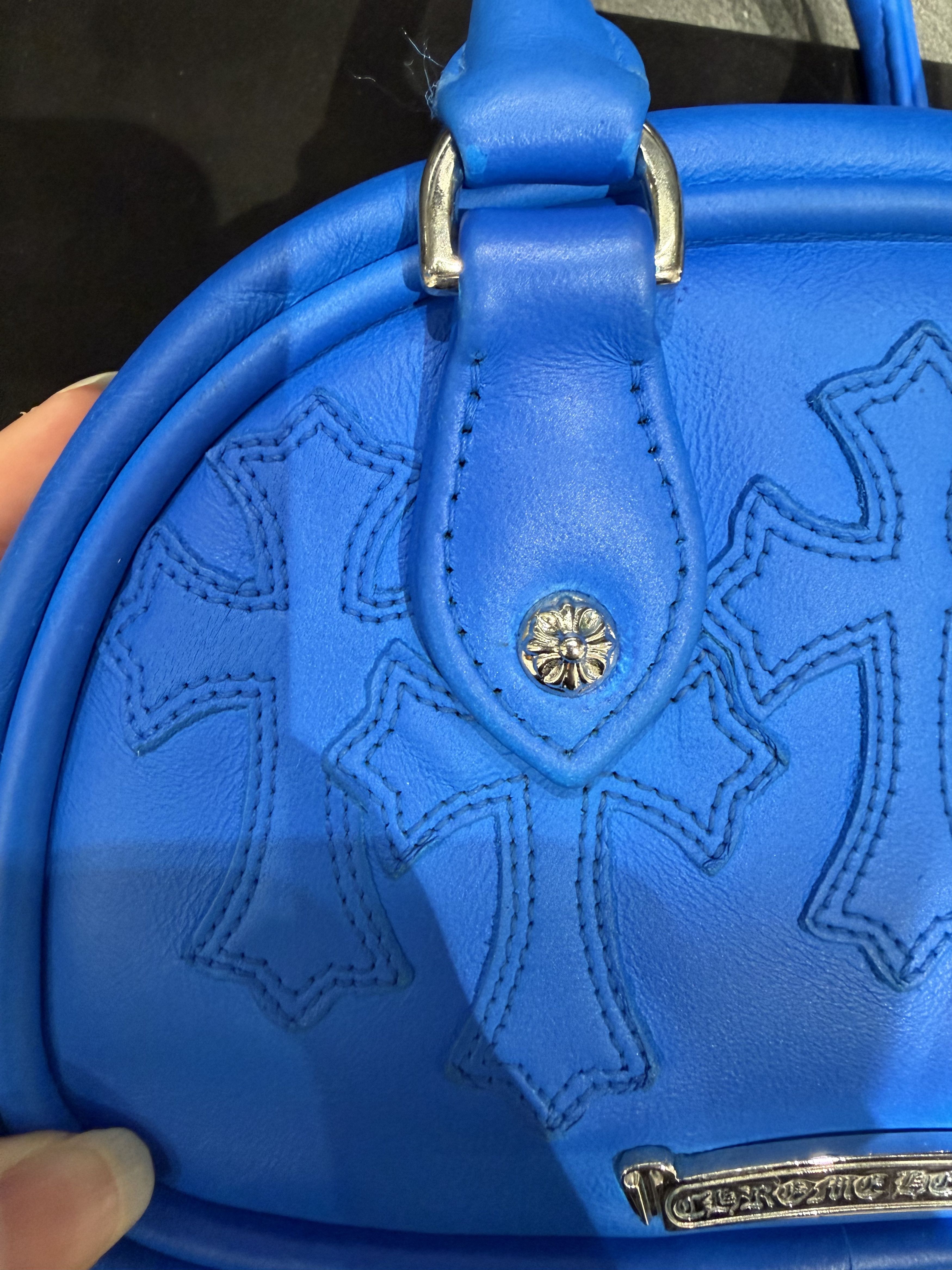 Chrome Hearts Chrome Hearts Electric Blue Leather Cross Patch Mini Gym Bag Size ONE SIZE - 7 Thumbnail