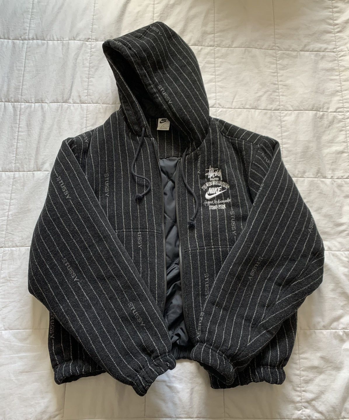 Nike Stüssy x Nike Striped Wool Jacket | Grailed