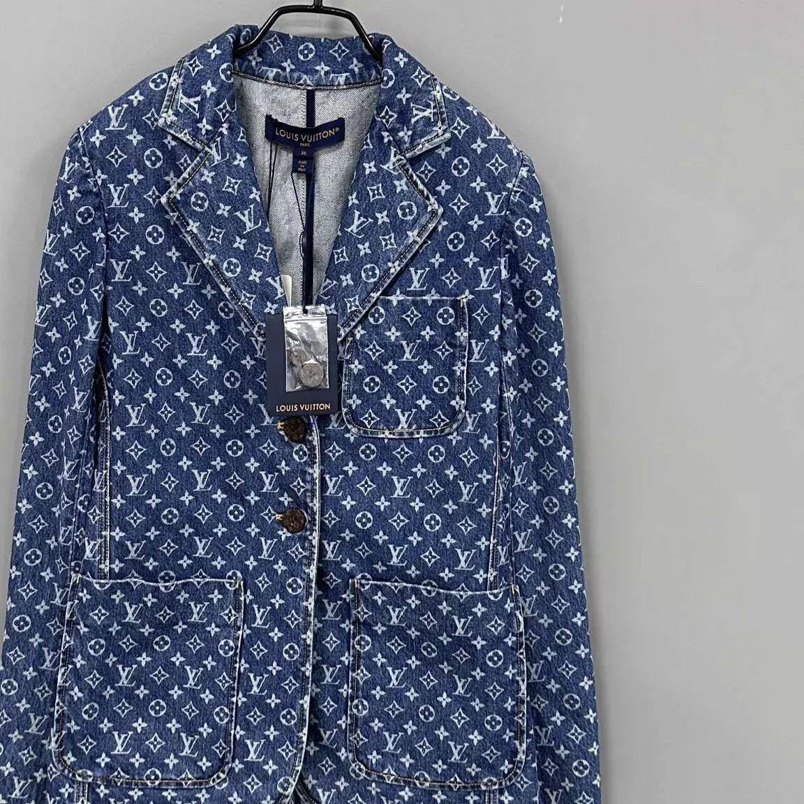 Louis Vuitton LV Monogram All-Over Print Denim Jacket Women's 36 Size XS / US 0-2 / IT 36-38 - 2 Thumbnail