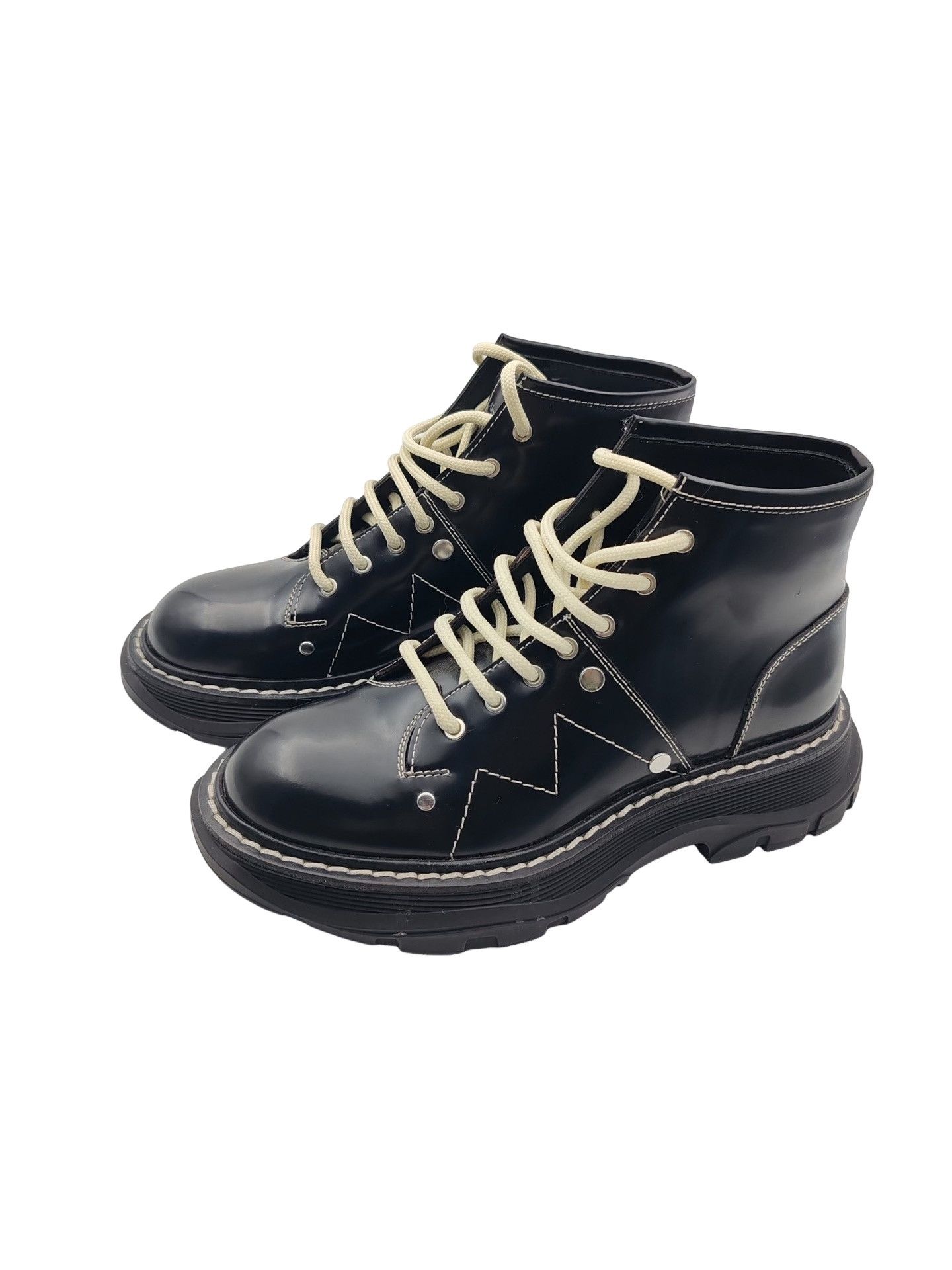 Alexander McQueen Alexander McQueen Leather Lace Up Boots Size 37 Size US 7 / IT 37 - 1 Thumbnail