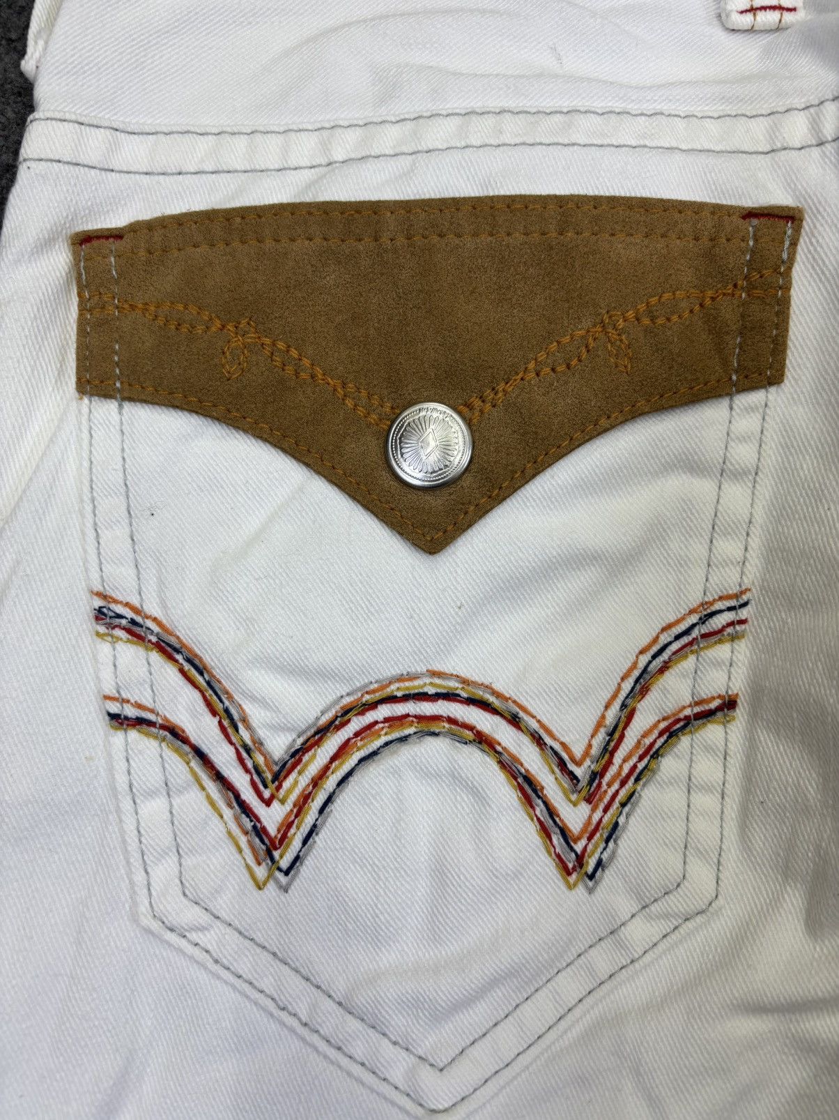 Edwin 💥Flare💥Edwin Navajo Style White Flare Denim F958 Size US 34 / EU 50 - 10 Thumbnail