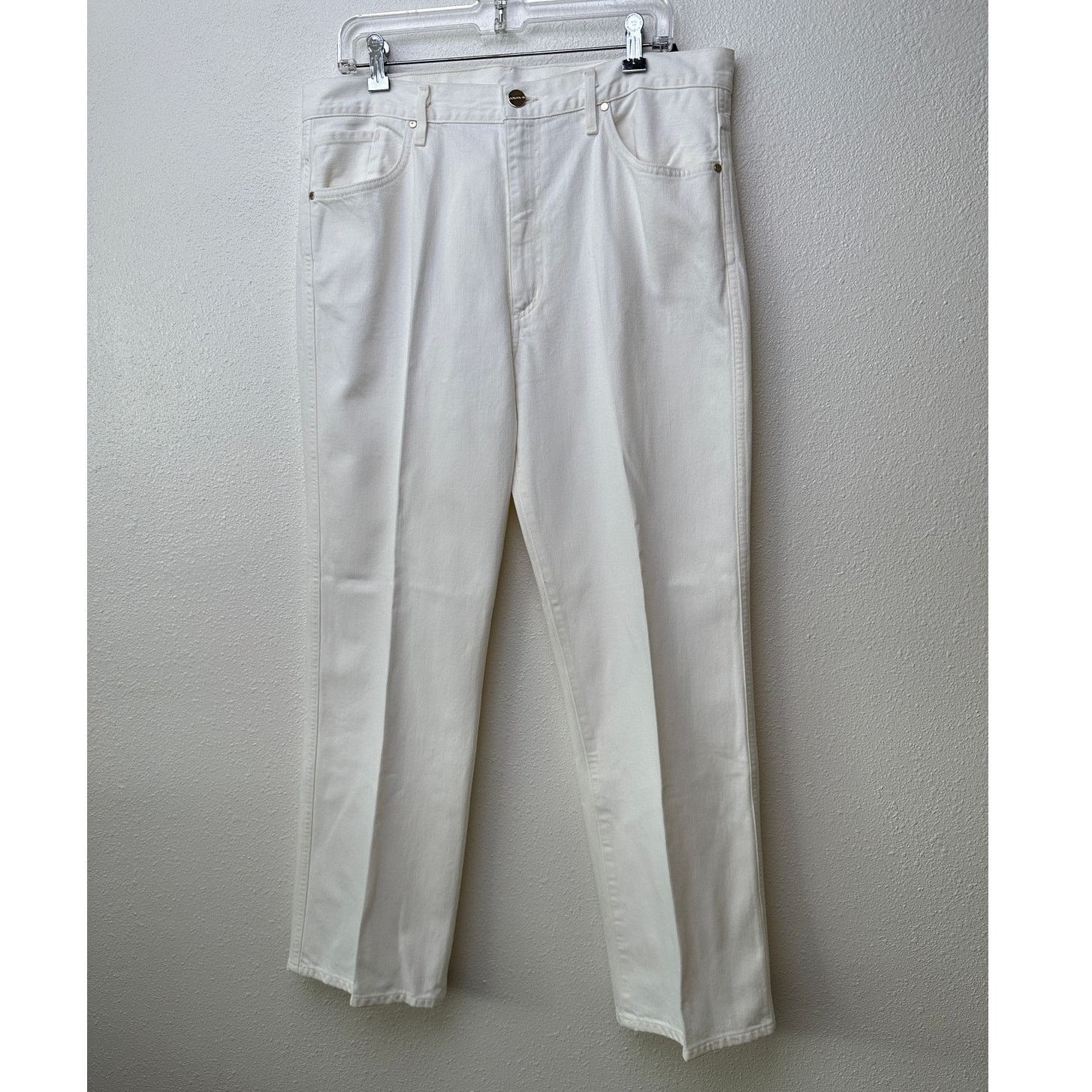 GOLDSIGN NWT Goldsign The A Jean Ivory Straight Leg Jeans US 32 Size 32" / US 10 / IT 46 - 3 Thumbnail