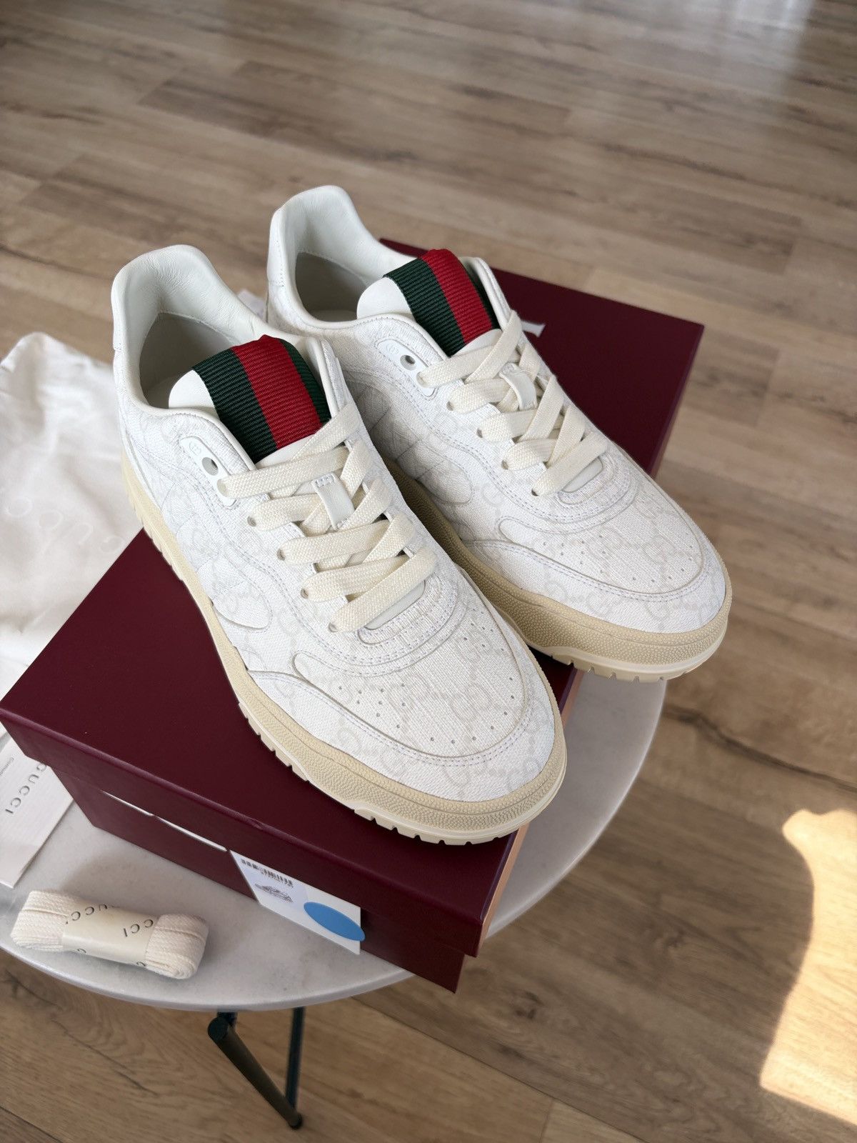 Gucci Gucci Re-Web GG canvas white Size US 7 / IT 37 - 3 Thumbnail