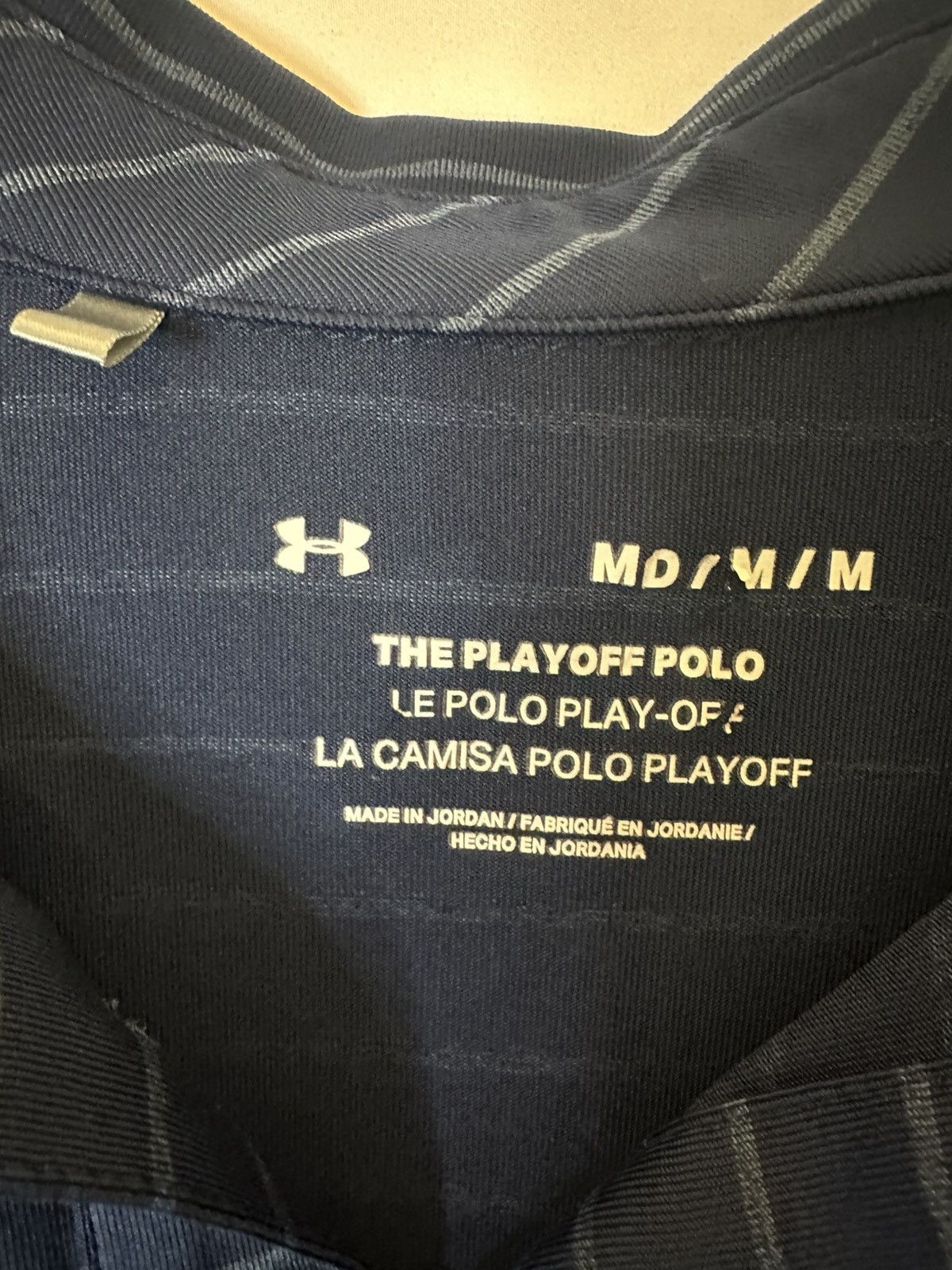Under Armour Under Armour The Playoff Polo Shirt Mens M Blue Striped Size US M / EU 48-50 / 2 - 2 Thumbnail