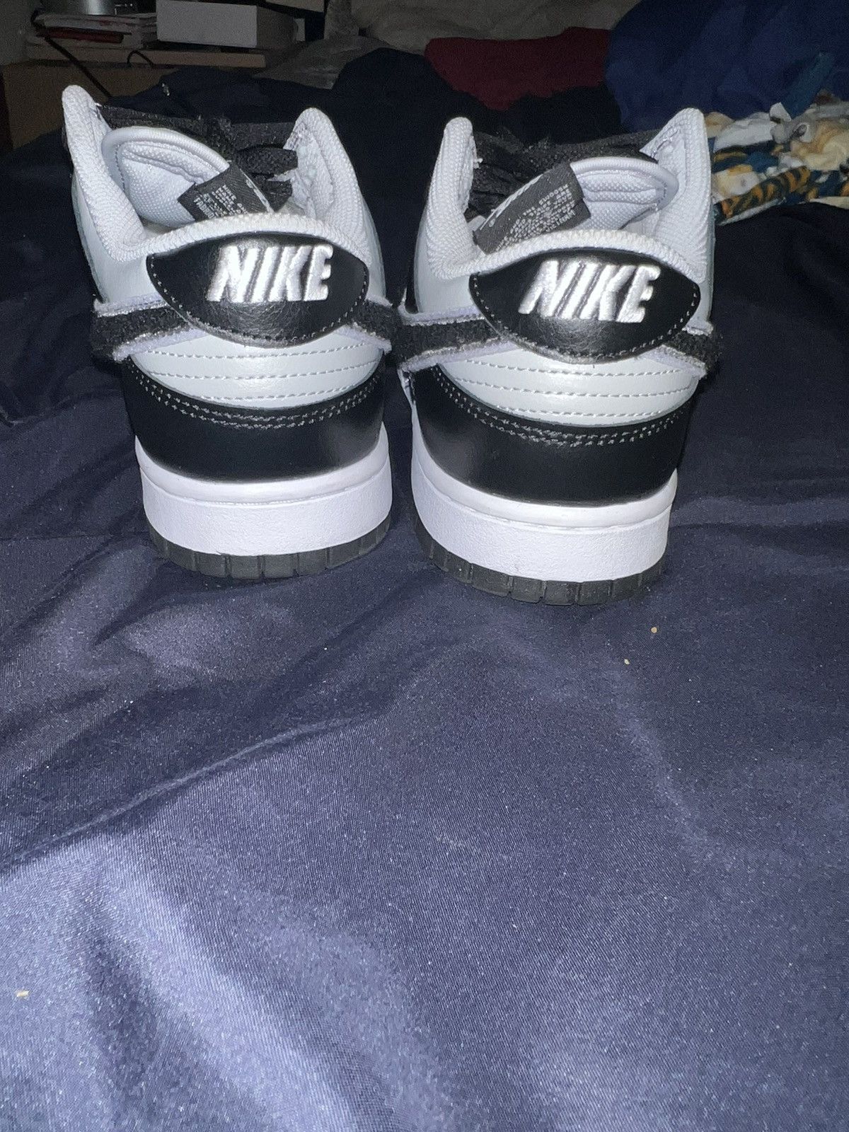 Nike Nike Dunk Chenille Swoosh Black Grey Fog Size 10 Size US 10 / EU 43 - 5 Thumbnail