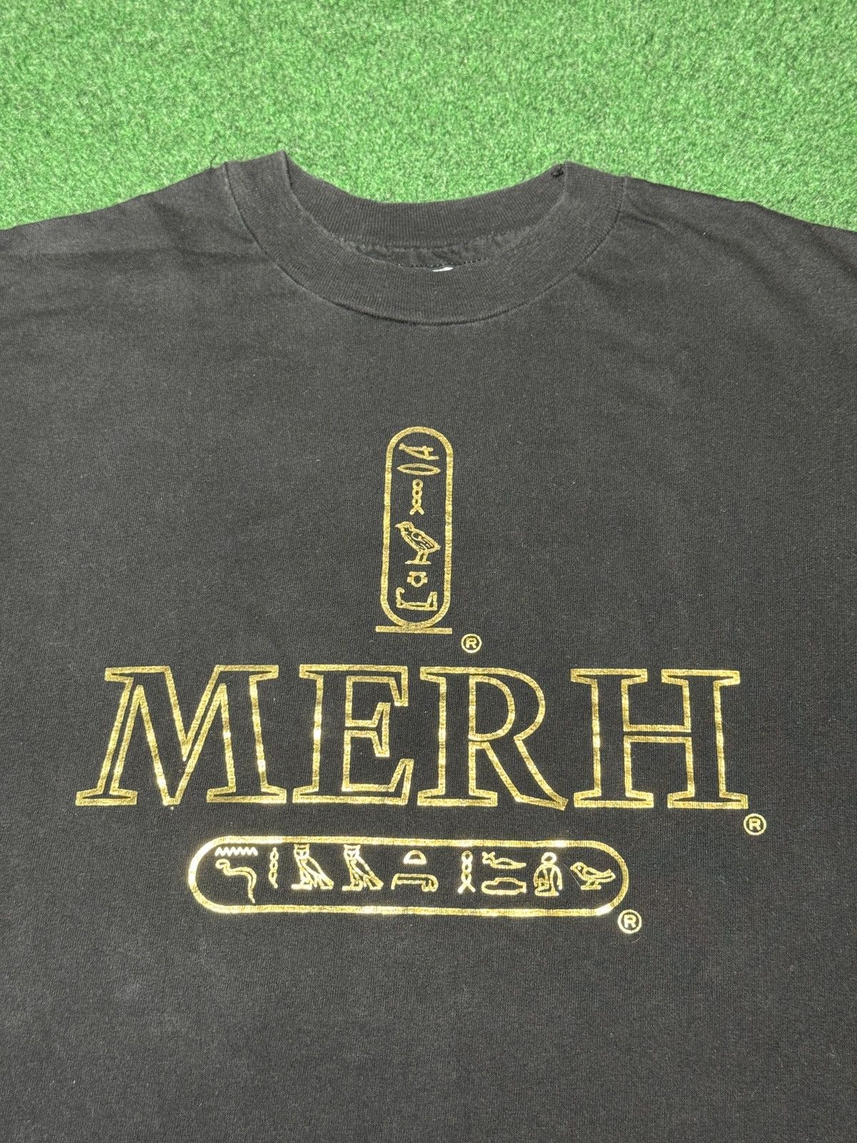 Vintage Egypt Hieroglyphics 90s Egyptian XL OVO Drake Gold T Shirt Size US XL / EU 56 / 4 - 2 Thumbnail