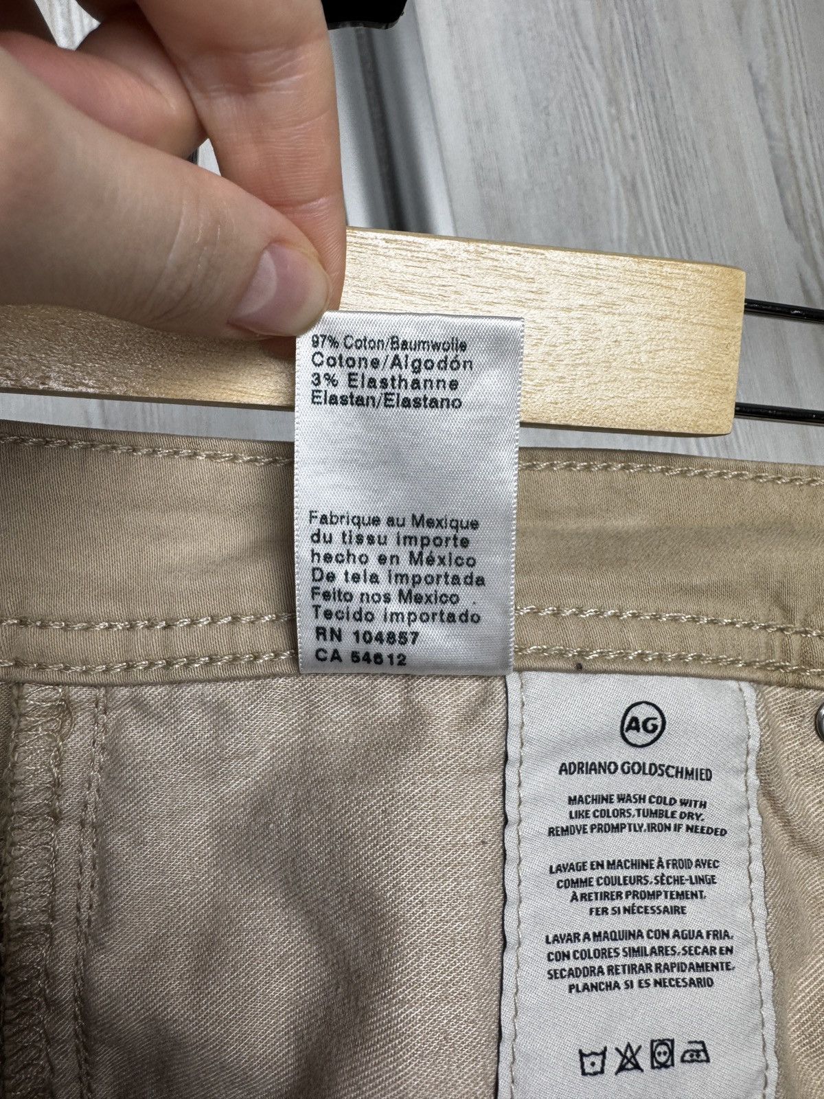 AG Adriano Goldschmied AG Adriano Goldschmied Pants Beige The Everett Slim Straight Size US 38 / EU 54 - 15 Thumbnail