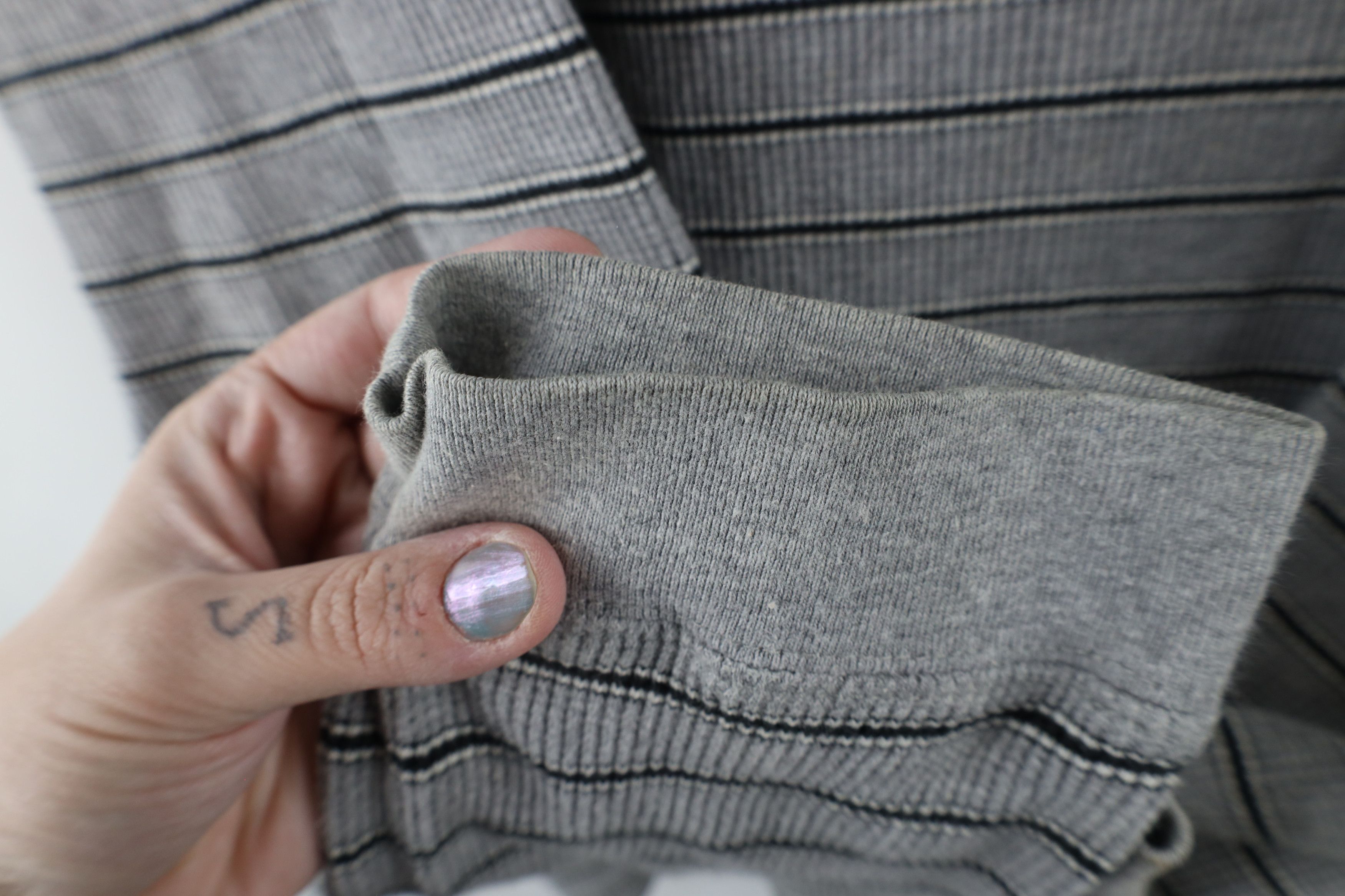 Gap × Vintage Vintage 90s Gap Waffle Knit Long Sleeve T-Shirt Gray USA Size US XL / EU 56 / 4 - 6 Thumbnail