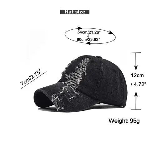 VIBE Distressed Baseball Cap Washed y2k Size ONE SIZE - 7 Thumbnail