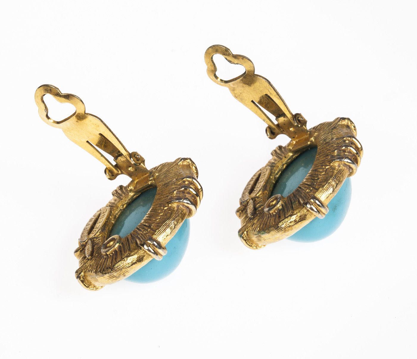 Designer Geoffrey Beene Faux Sleeping Beauty Turquoise Earrings Size ONE SIZE - 4 Thumbnail