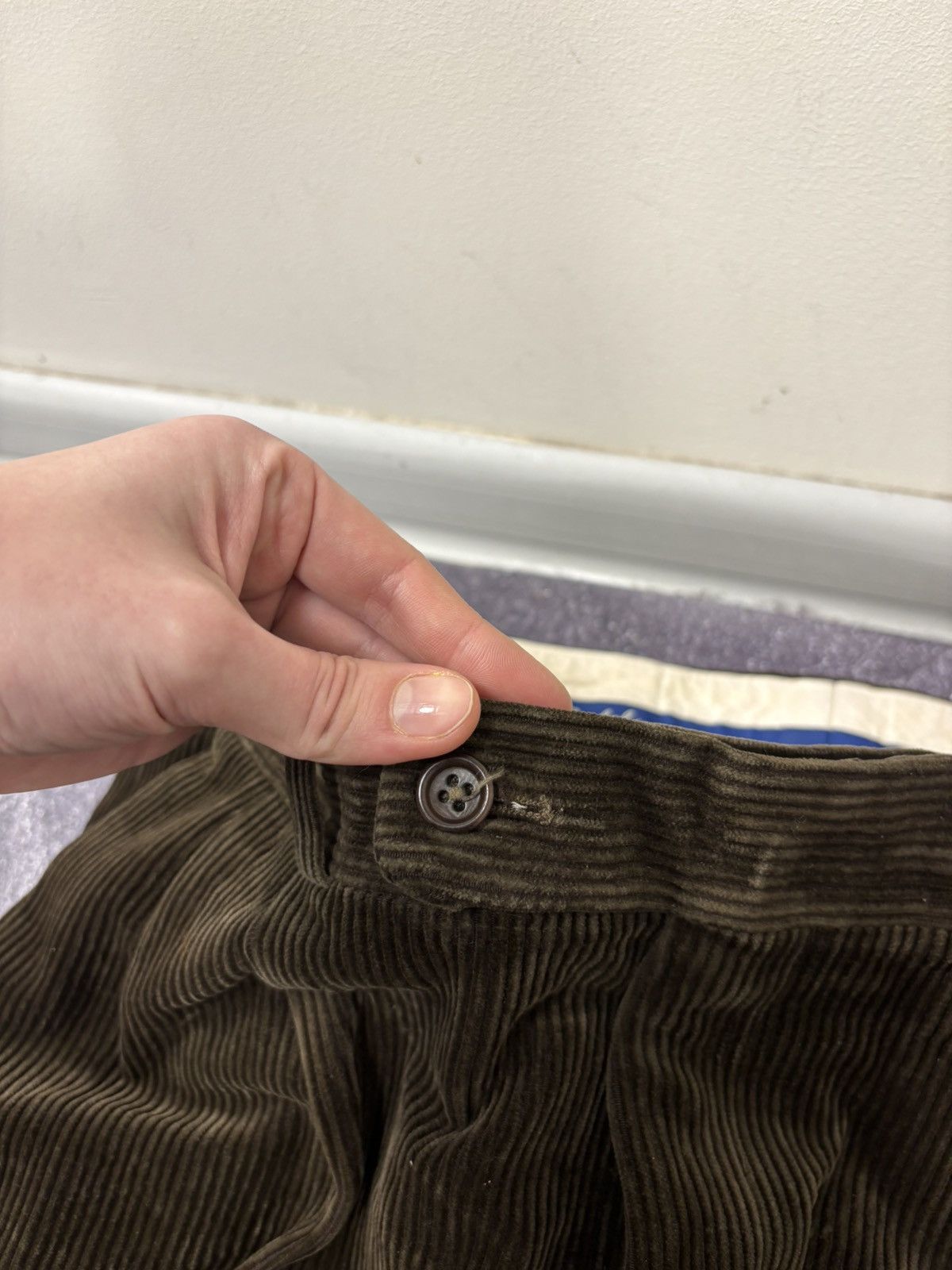 SCABAL Scabal Men’s Brown Cotton Blend Corduroy Pants Trousers Size US 34 / EU 50 - 10 Thumbnail