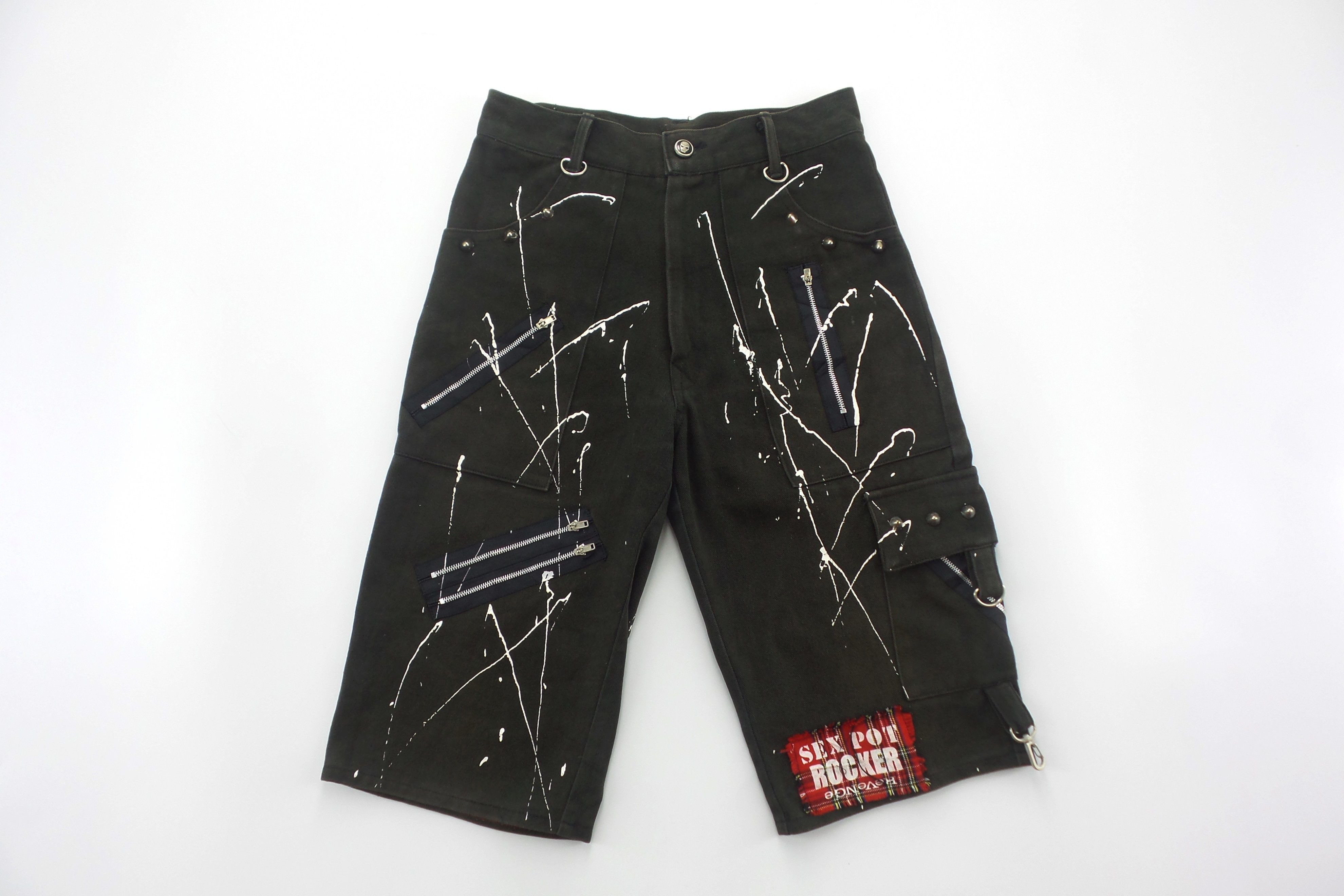 Japanese Brand × Seditionaries Sex Pot Revenge Paint Splatter Studded Shorts W28xL24 Size US 28 / EU 44 - 1 Thumbnail