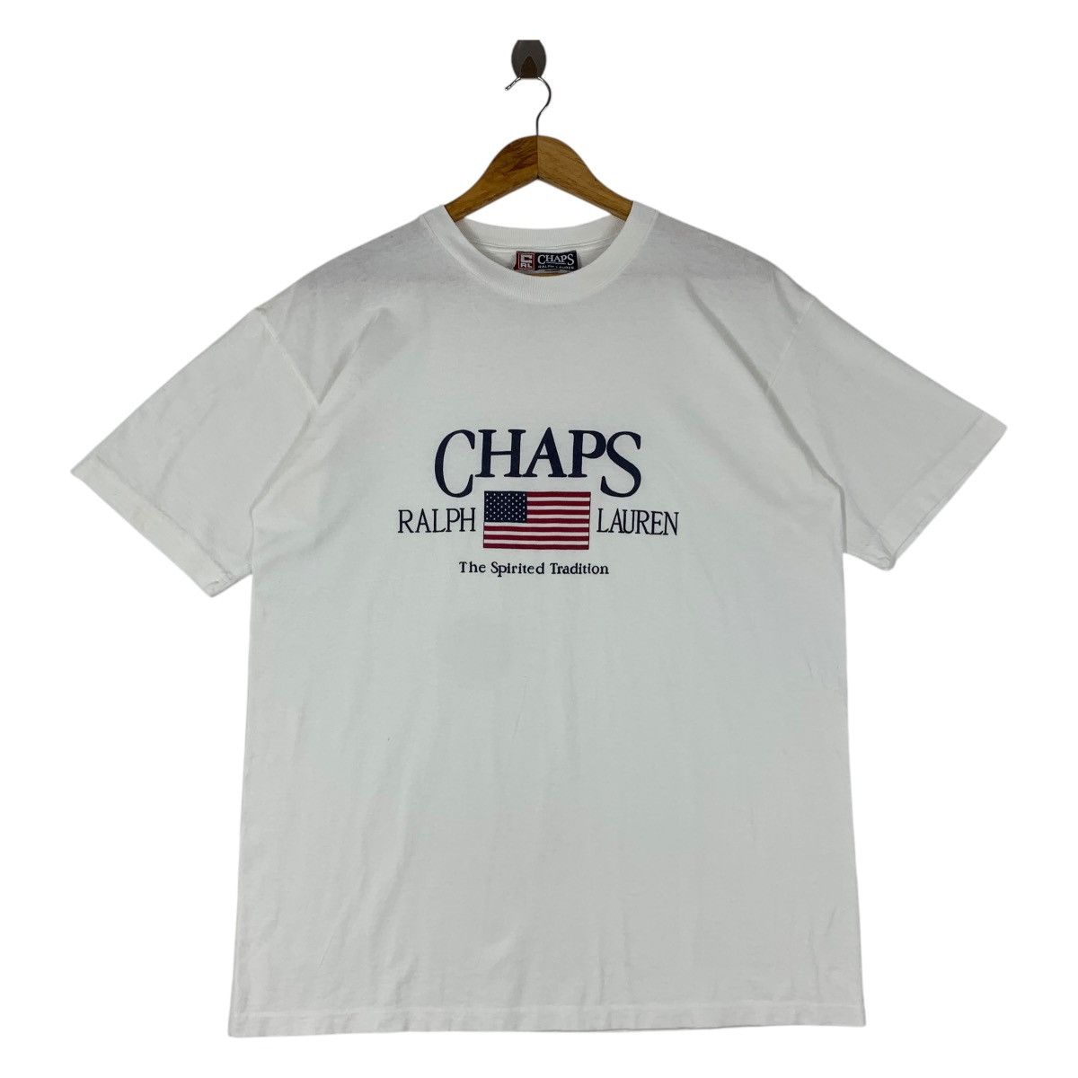 Chaps Ralph Lauren × Vintage Vintage 90s CHAPS RALPH LAUREN american flag printed tee Size US L / EU 52-54 / 3 - 1 Thumbnail
