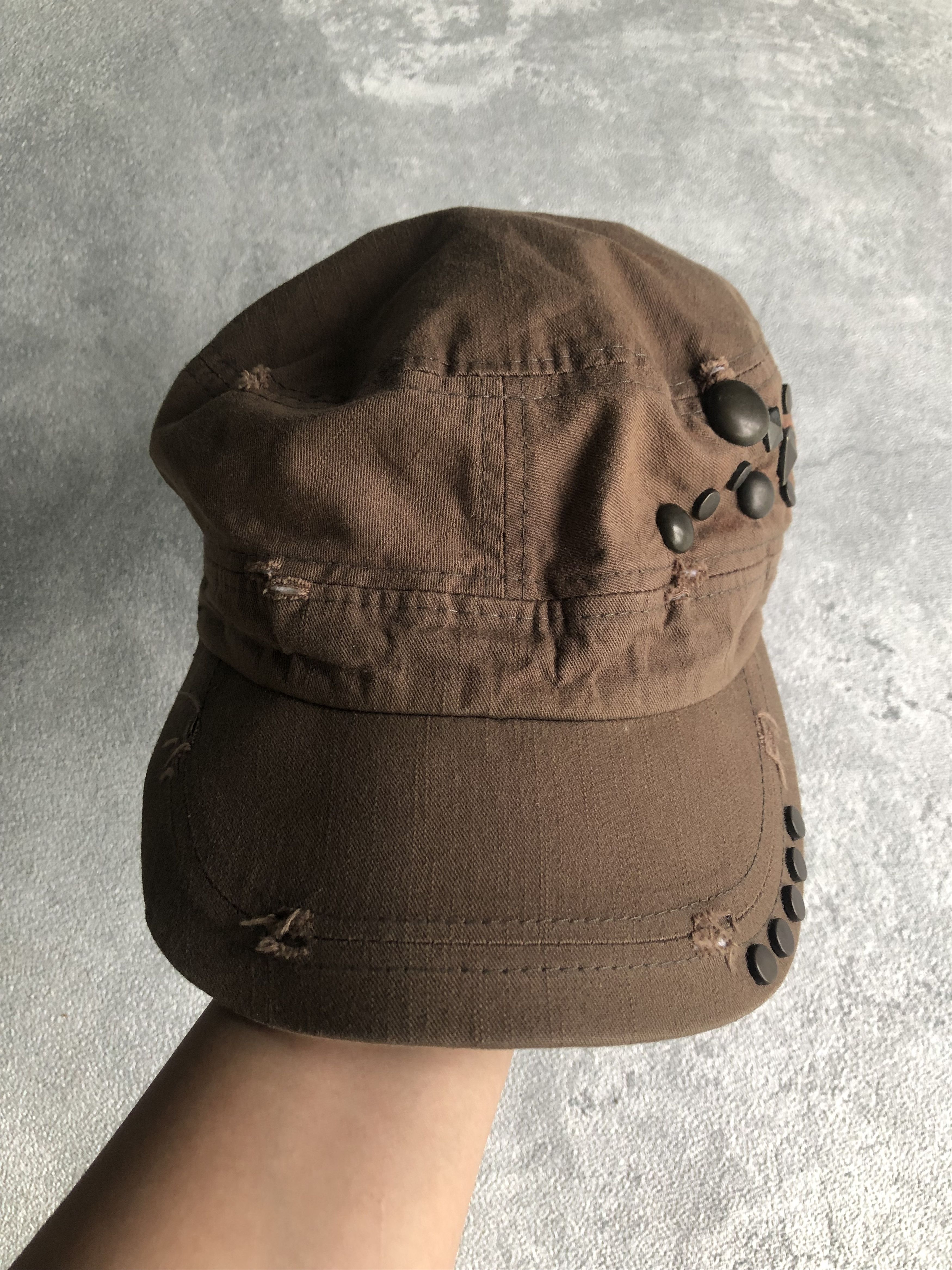 Japanese Brand Distressed Studded Gothic Hats Size ONE SIZE - 2 Thumbnail