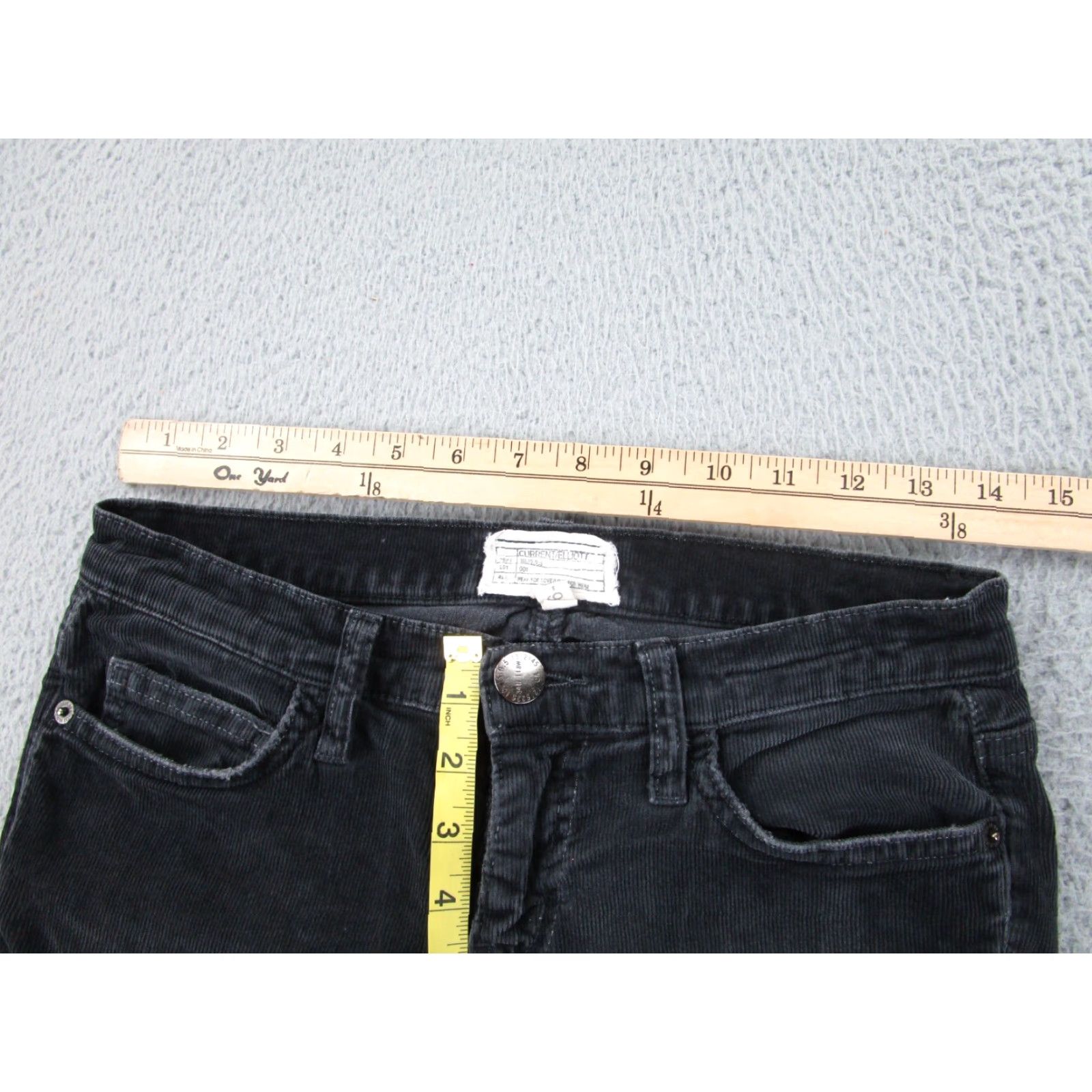Vintage Current/Elliott Pants Womens 26 Black Corduroy Ankle Cropped Skinny Punk Goth Womens Size 26" / US 2 / IT 38 - 5 Thumbnail