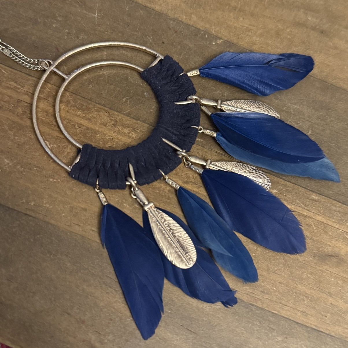 Other Boho gold tone blue feather pendant necklace Size ONE SIZE - 3 Thumbnail