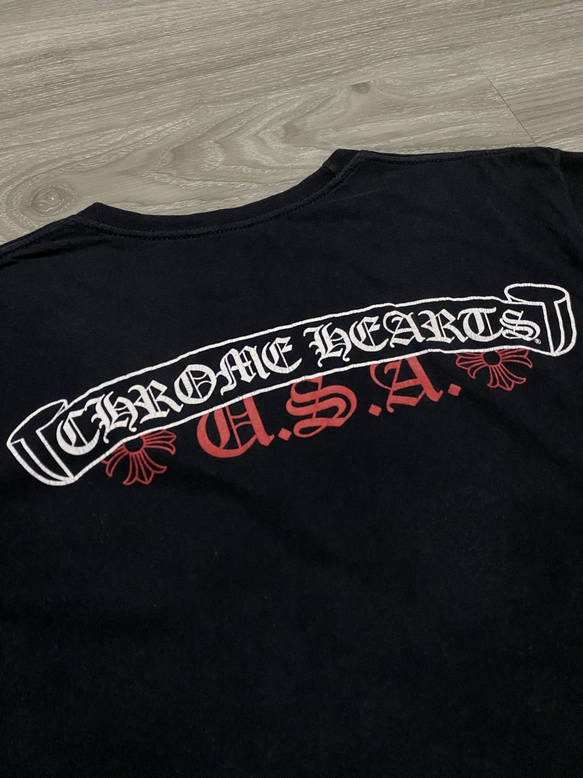 Chrome Hearts STEAL - USA CROSS PLUS RED SCRIPT SCROLL CHROME HEARTS TEE Size US M / EU 48-50 / 2 - 2 Thumbnail