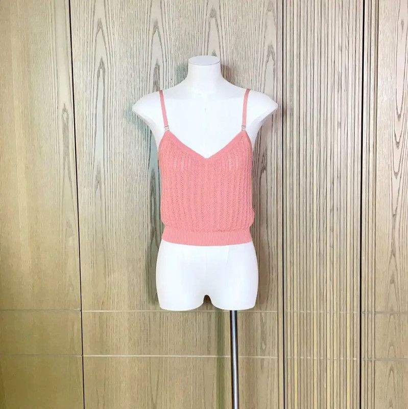 Chanel Chanel Pink Silk Summer Sleeveless Top 0089 Size S / US 4 / IT 40 - 1 Thumbnail