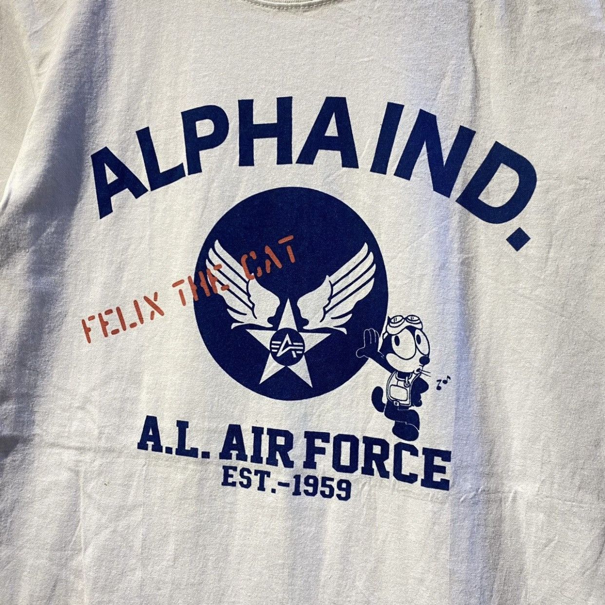 Alpha Industries × Vintage Vintage Alpha Industries X Felix The Cat Cartoon y2k Tee Size US M / EU 48-50 / 2 - 3 Thumbnail