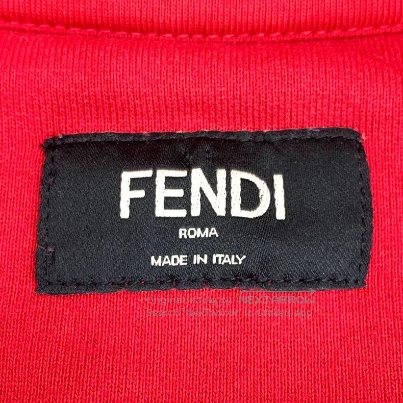 Fendi Fendi Red Logo Embossed Cotton Round Neck Long Sleeve Swea Size US S / EU 44-46 / 1 - 6 Thumbnail
