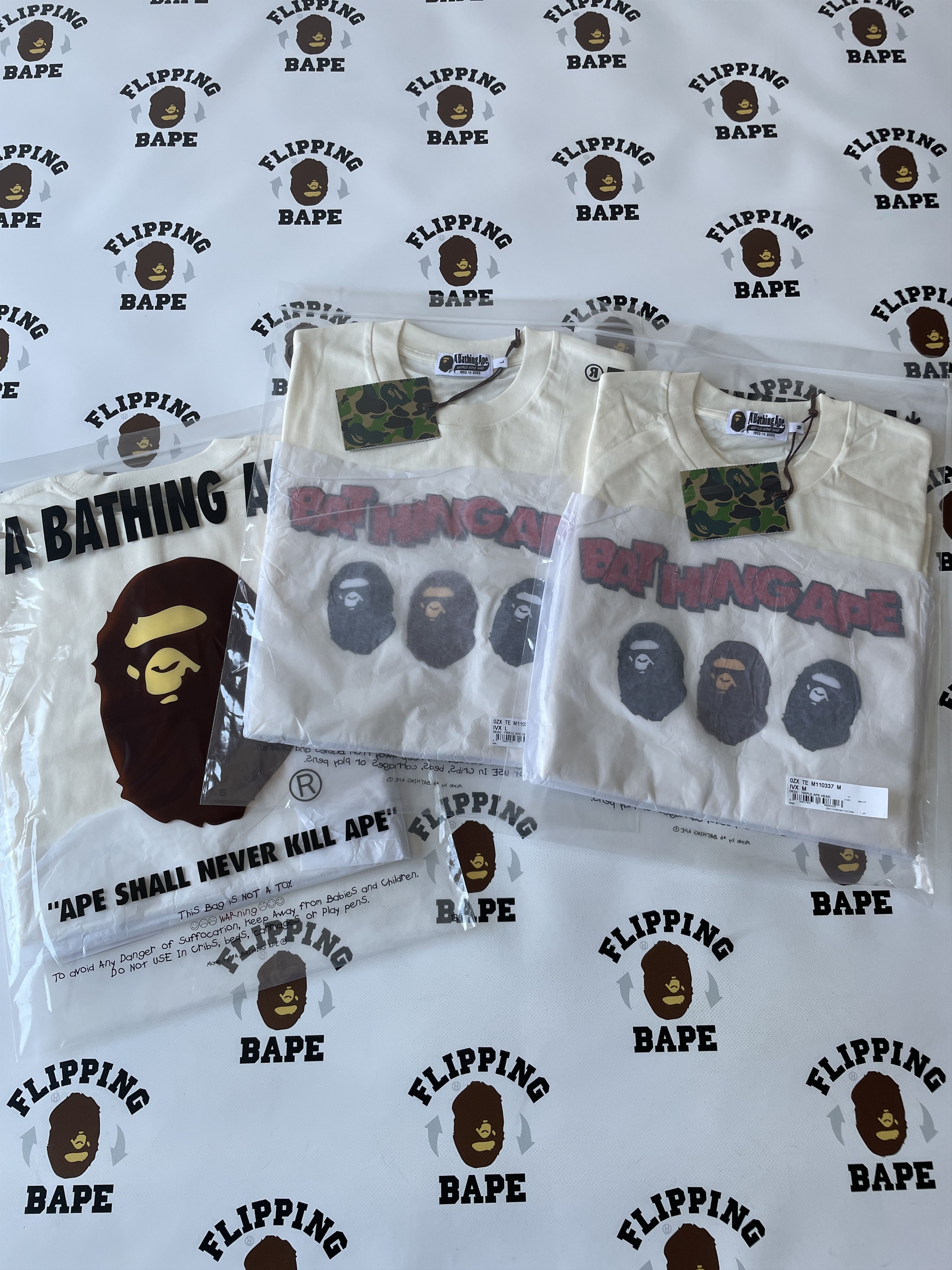 Bape BAPE TRIPLE APE HEAD RELAXED FIT TEE Size US XL / EU 56 / 4 - 10 Thumbnail