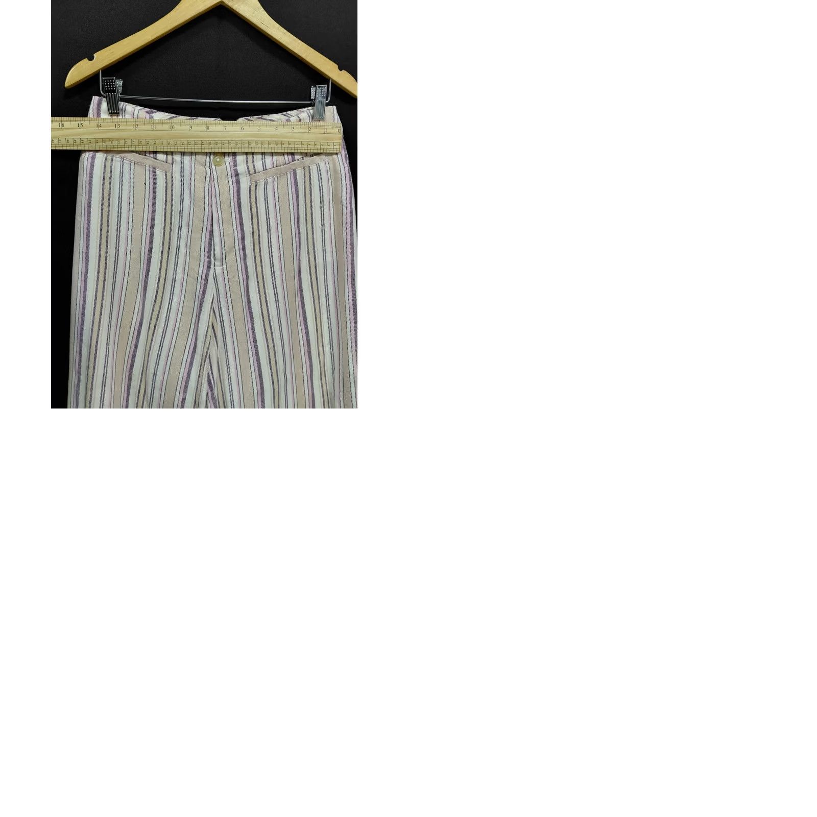 Vintage Maeve by Anthropologie Pants Woven Women Size 4 Striped Linen Blend Size 27" / US 4 / IT 40 - 9 Thumbnail