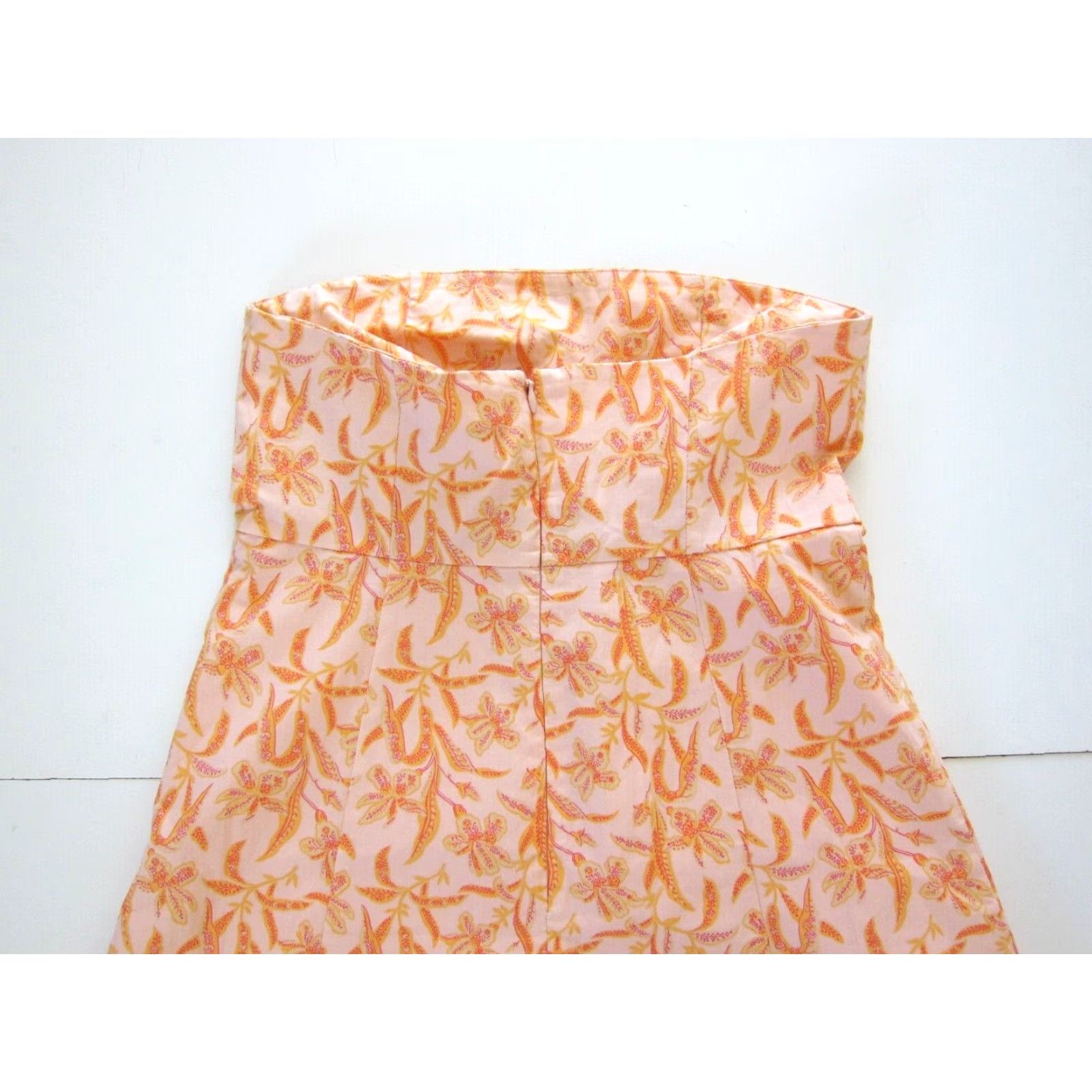 Gap Gap Sun Dress Strapless Sheath Empire Floral Cotton Stretch Orange Pink Women 2 Size XS / US 0-2 / IT 36-38 - 5 Thumbnail