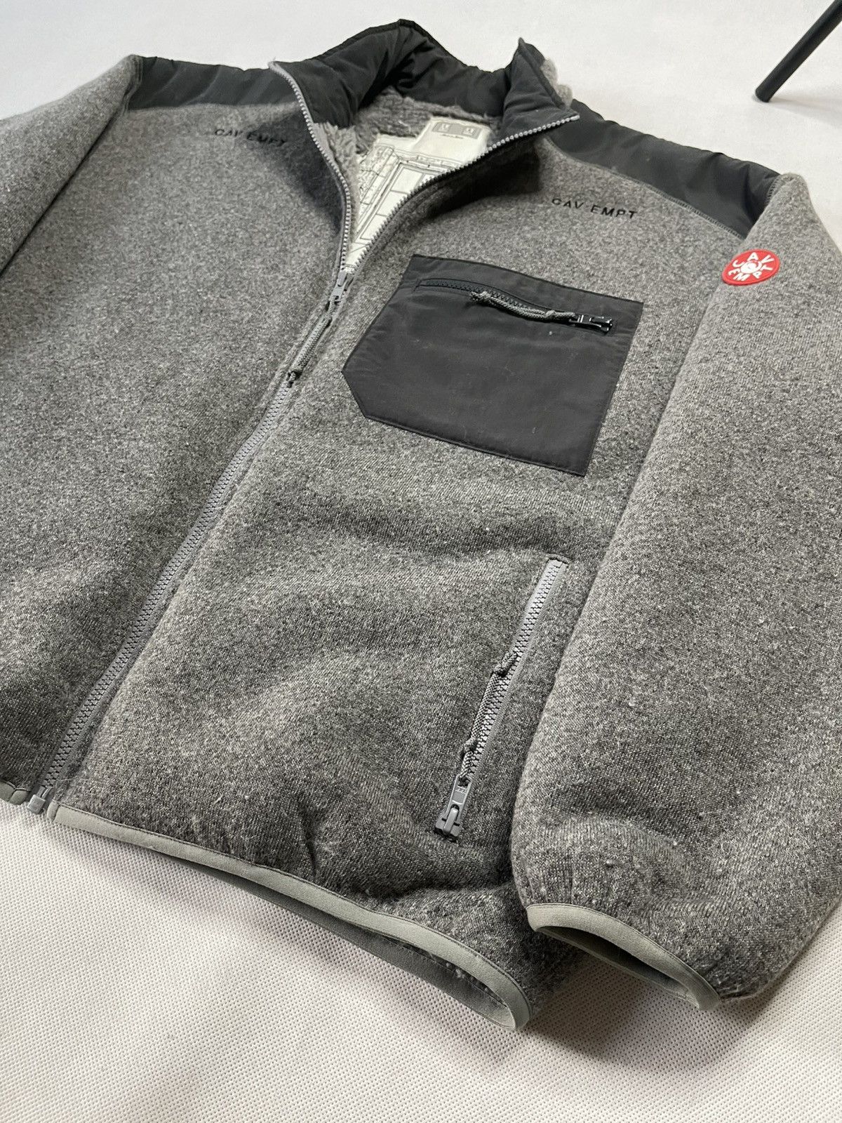 Cav Empt ‼️ SS21 Cav Empt C.E. Grey Furry Back Fleece Zip Up Jacket ‼️ Size US L / EU 52-54 / 3 - 8 Thumbnail