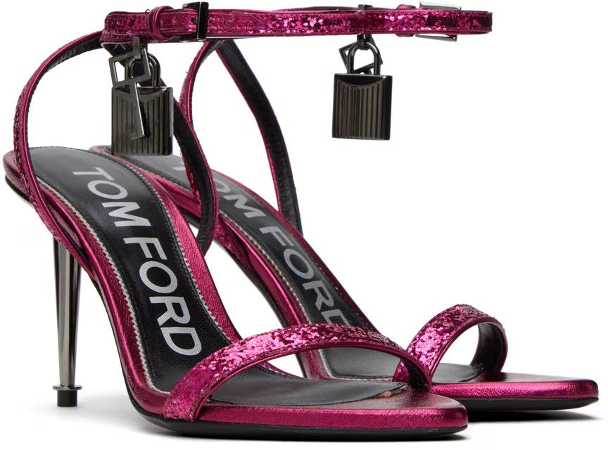 Tom Ford o1loc1c1224 W2748 Mid Heel Sandals in Fuchsia Size US 8.5 / IT 38.5 - 4 Thumbnail