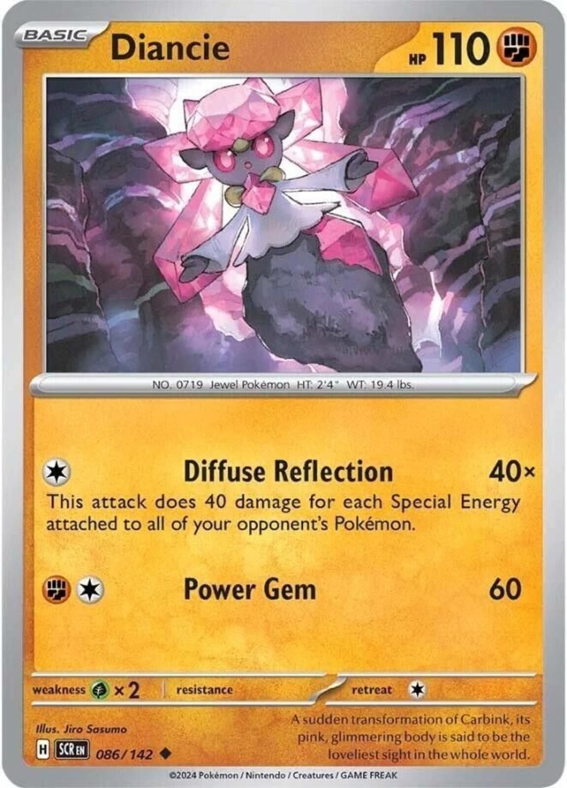 Pokemon Diancie (086/142) Scarlet & Violet Stellar Crown Size ONE SIZE - 1 Thumbnail
