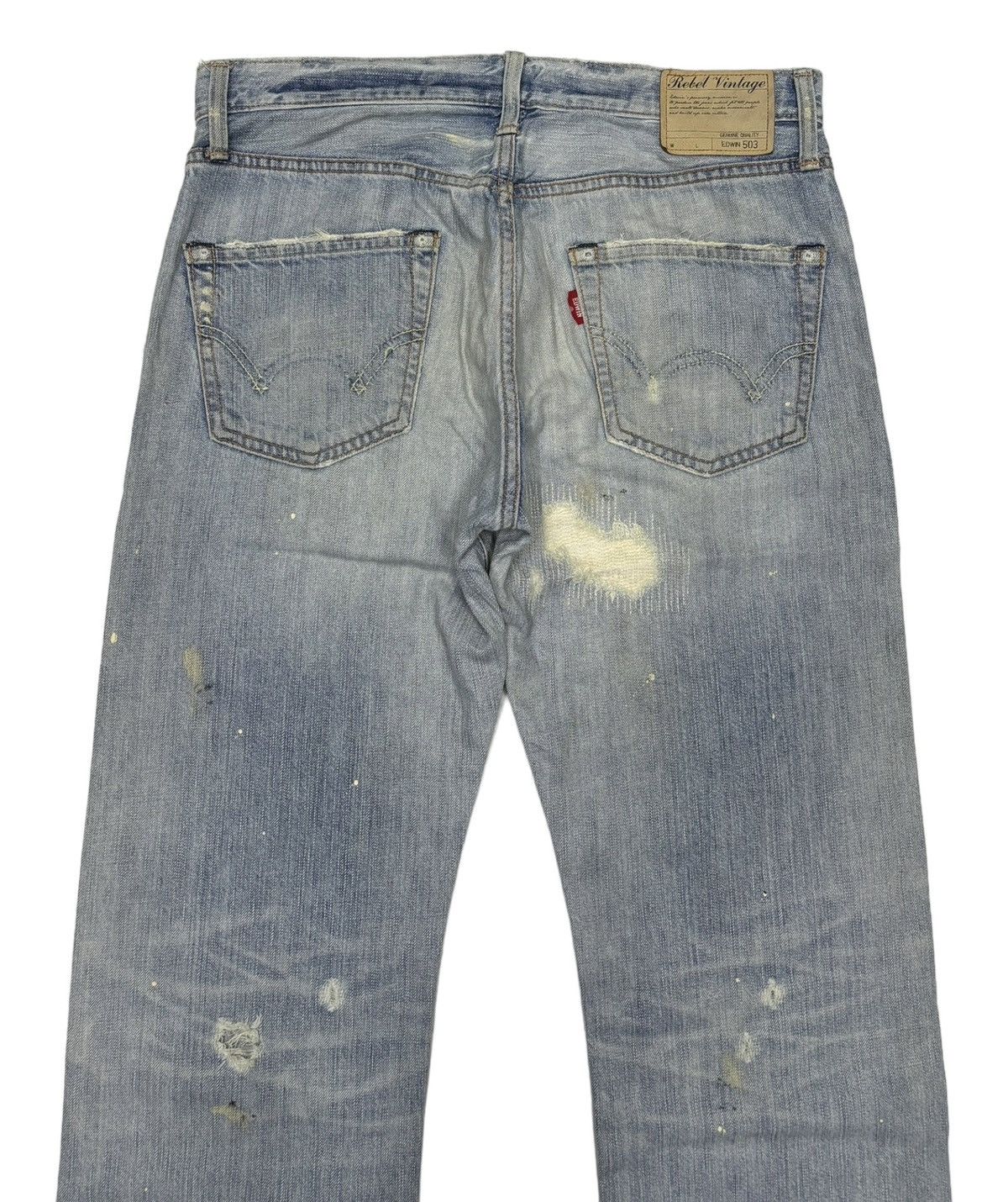 Edwin EDWIN 503 REBEL VINTAGE PATCHWORK DISTRESSED DENIM JEANS Size US 32 / EU 48 - 8 Thumbnail