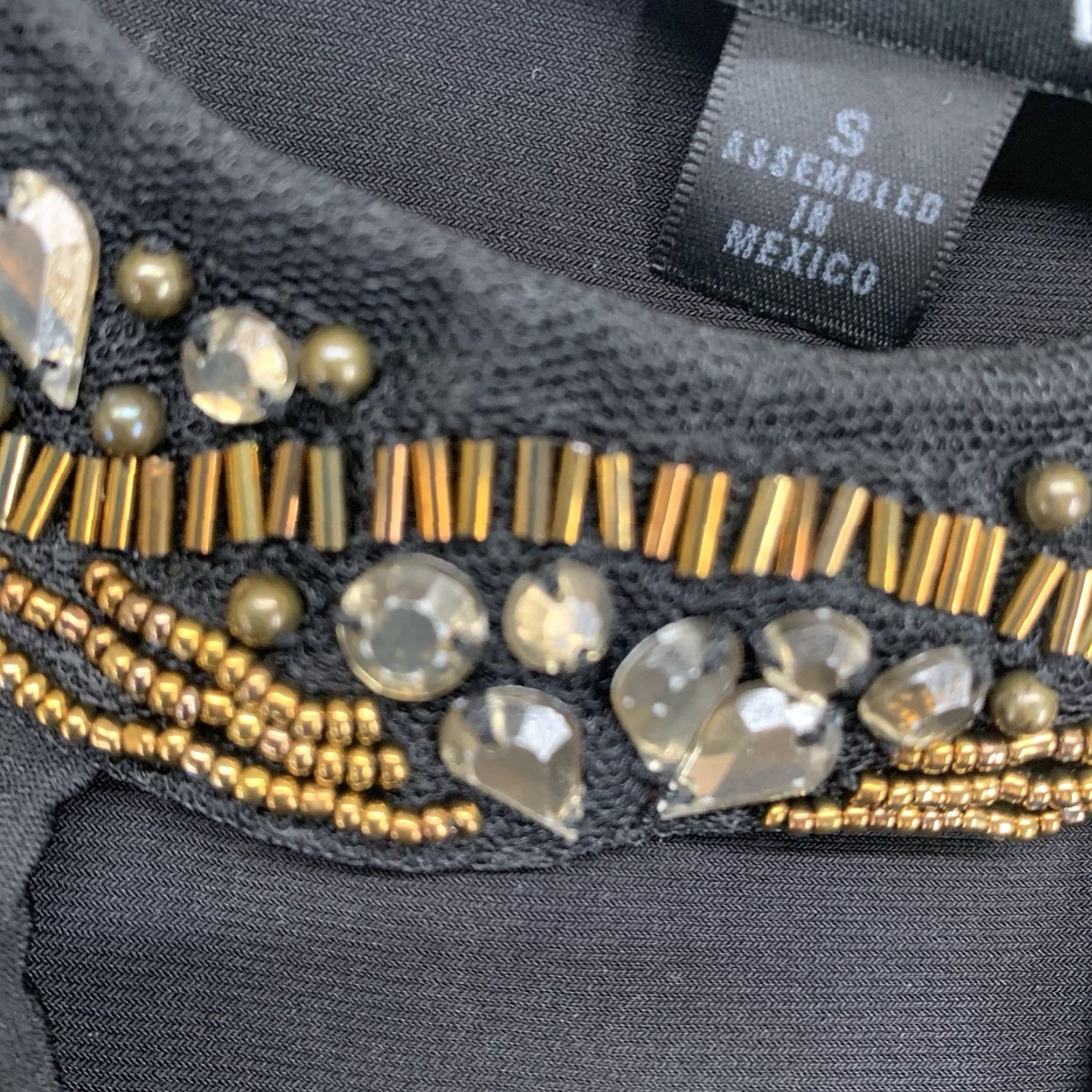 Vintage BCX Tank Top Women Black Small Beaded Sequin Embellished Round Neck Sleeveless Lightweight Pullover Casual Party/Cocktail Size S / US 4 / IT 40 - 6 Thumbnail