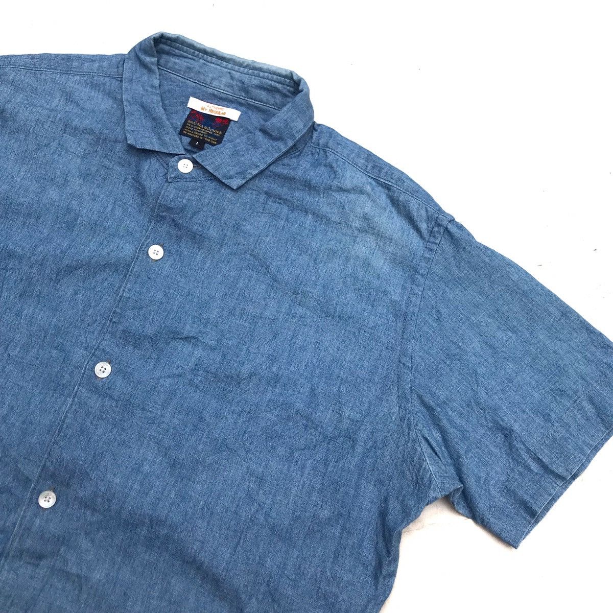 BRU NA BOINNE × Japanese Brand × Vintage Bruna Boinne TabiSugata nananinsha Authentic Denim Shirt Size US M / EU 48-50 / 2 - 4 Thumbnail