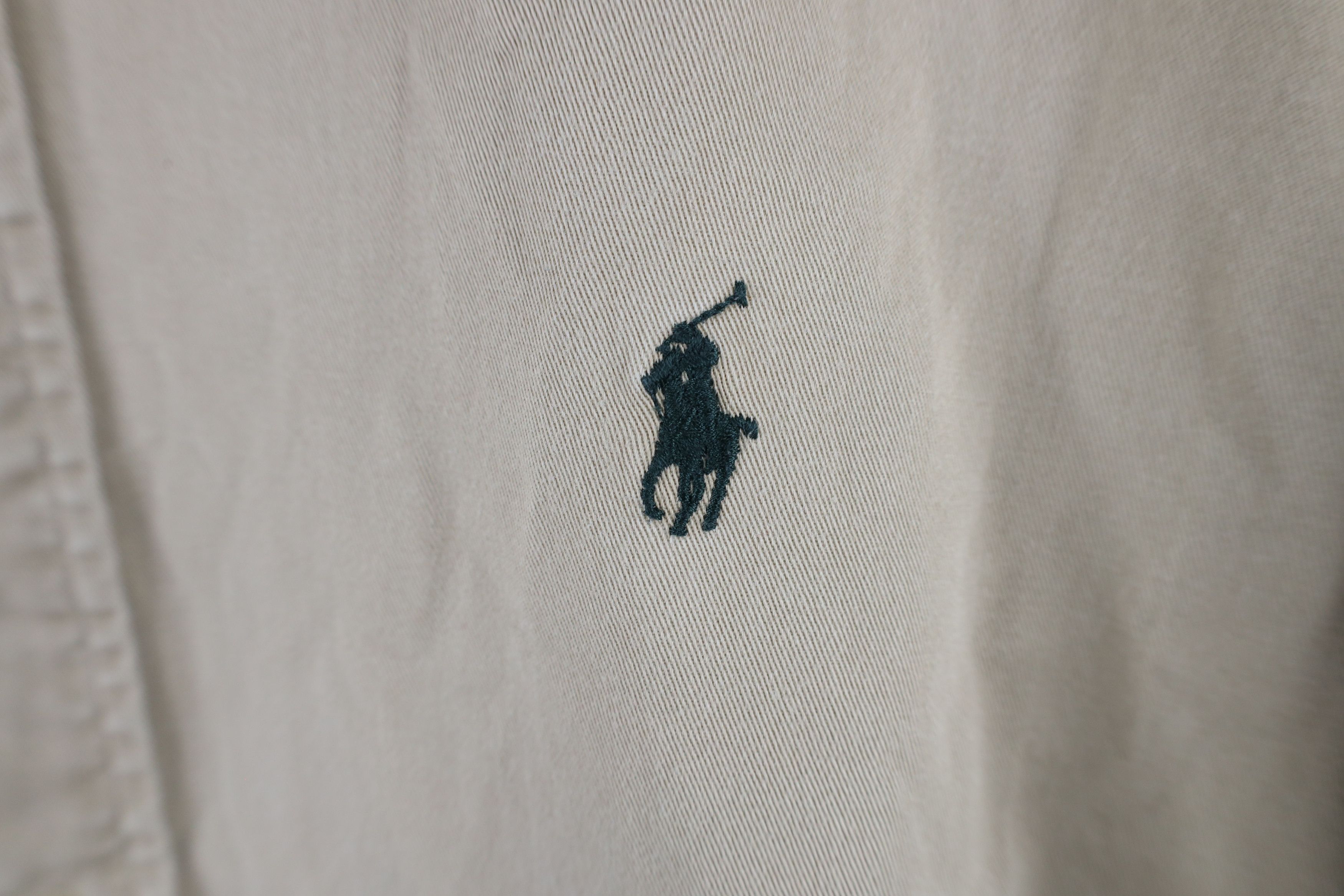 Ralph Lauren × Vintage Vintage 90s Ralph Lauren Twill Button Down Shirt Beige Size US XL / EU 56 / 4 - 4 Thumbnail