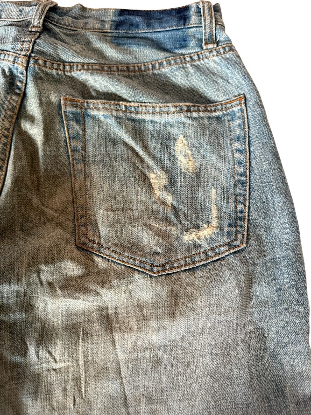 Japanese Brand Japanese Ykk New Max Faded Distressed Rare Design Denim Size US 29 - 14 Thumbnail