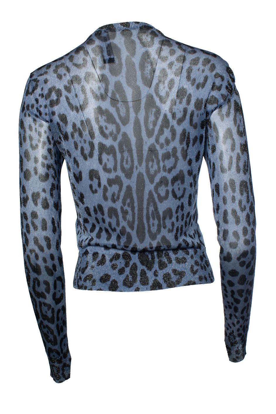 Dolce & Gabbana Dolce & Gabbana, leopard lurex cardigan in blue Size XS / US 0-2 / IT 36-38 - 2 Thumbnail