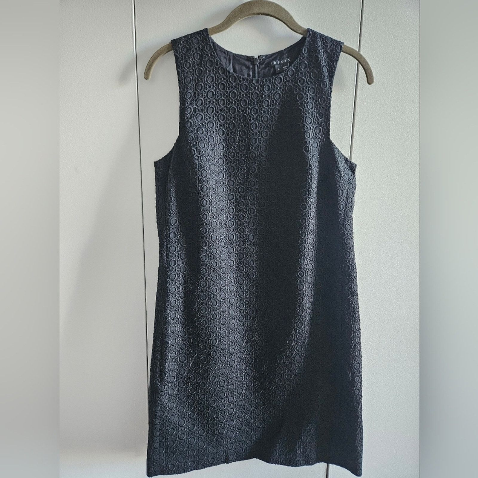 Theory Theory Size 6 Black Circle Embroidery Print Shift Dress Size M / US 6-8 / IT 42-44 - 8 Thumbnail