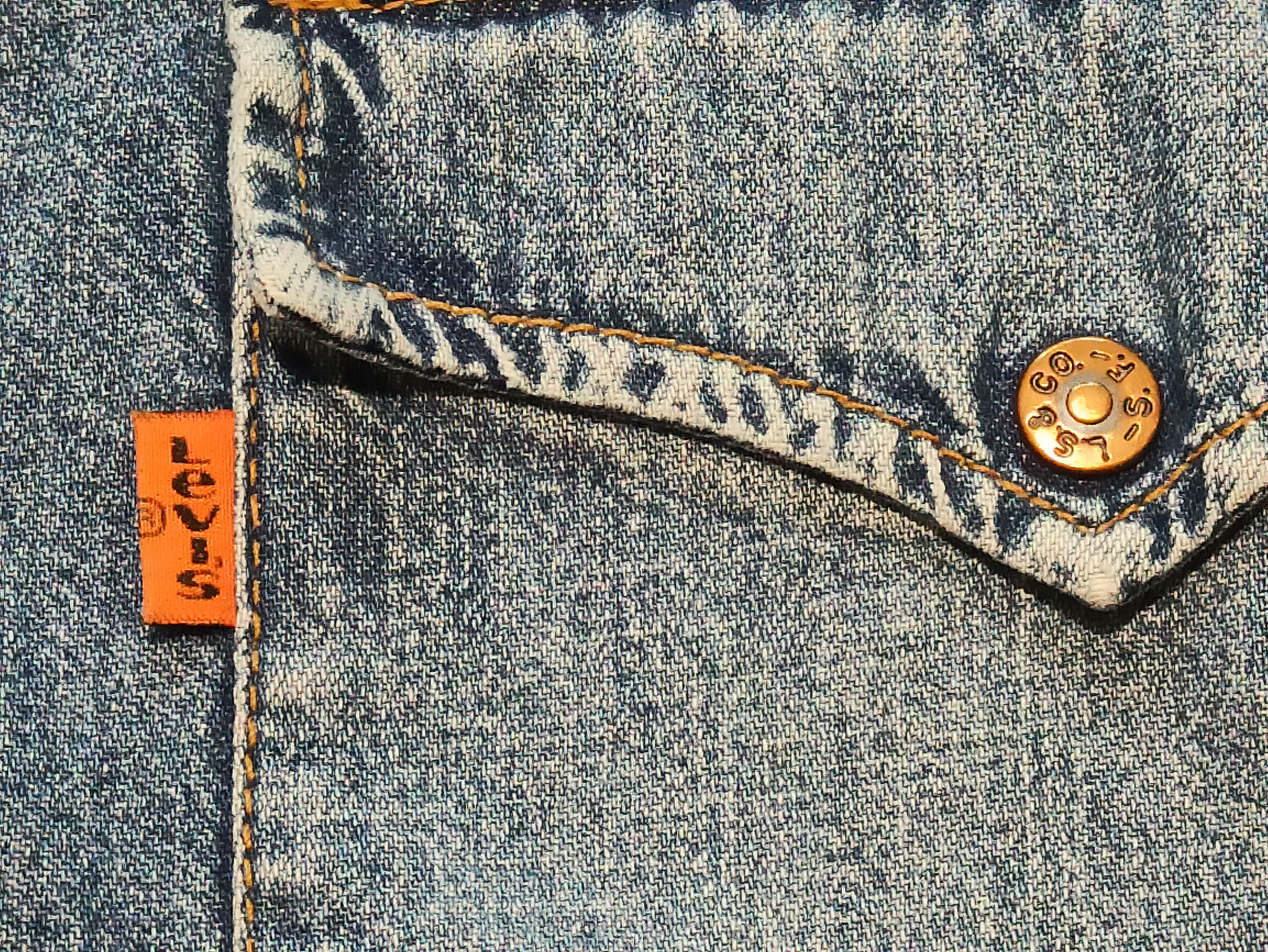 Levi's RARE Levi's x Yamaha 90s Promo Orange Tab Denim Shirt Size US L / EU 52-54 / 3 - 3 Thumbnail