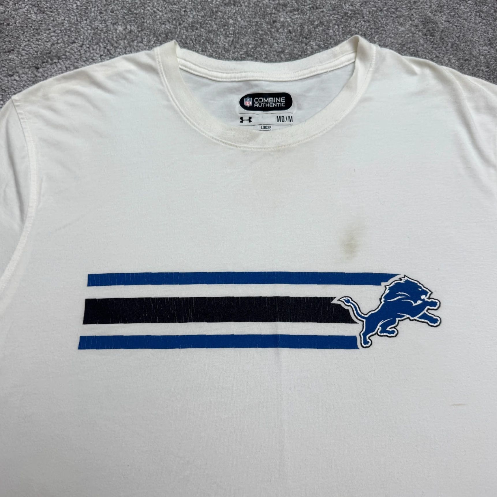 Under Armour Under Armour HeatGear T-Shirt Detroit Lions NFL Mens Medium White Football Tee Size US M / EU 48-50 / 2 - 3 Thumbnail