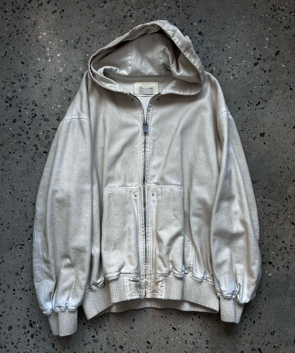 Dirty Wash Light Beige Hooded Jacket