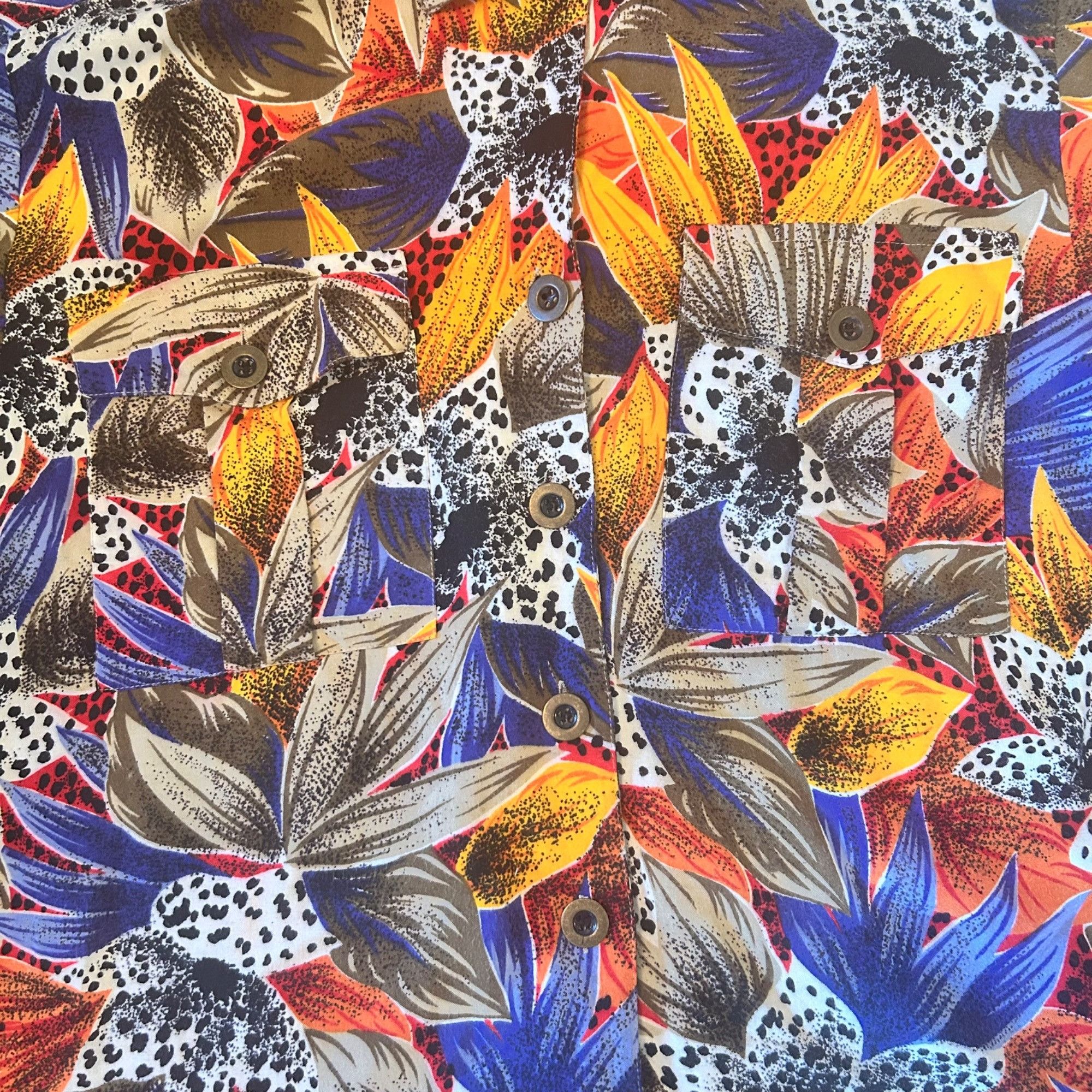 Vintage Vintage SK Wear Floral Vibrant Novelty Print 100% Rayon Blou Size L / US 10 / IT 46 - 3 Thumbnail