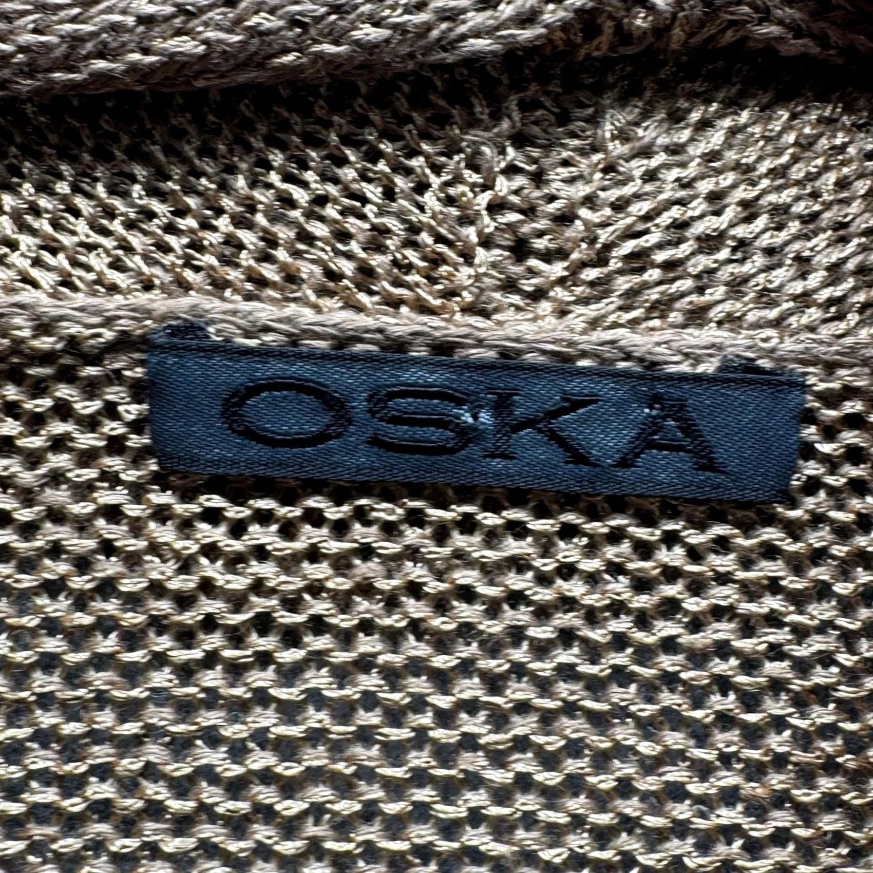 Vintage OSKA Sweater Cardigan 4 Brown Open Knit Drape Front Shawl Collar Layering Womens Size S / US 4 / IT 40 - 3 Thumbnail