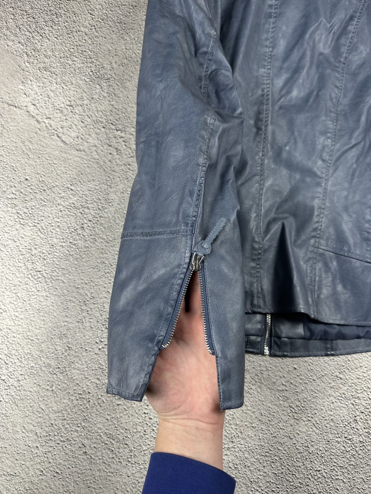 Leather Vintage Leather Biker Jacket Y2K Faded Coat Hype Size M / US 6-8 / IT 42-44 - 9 Thumbnail