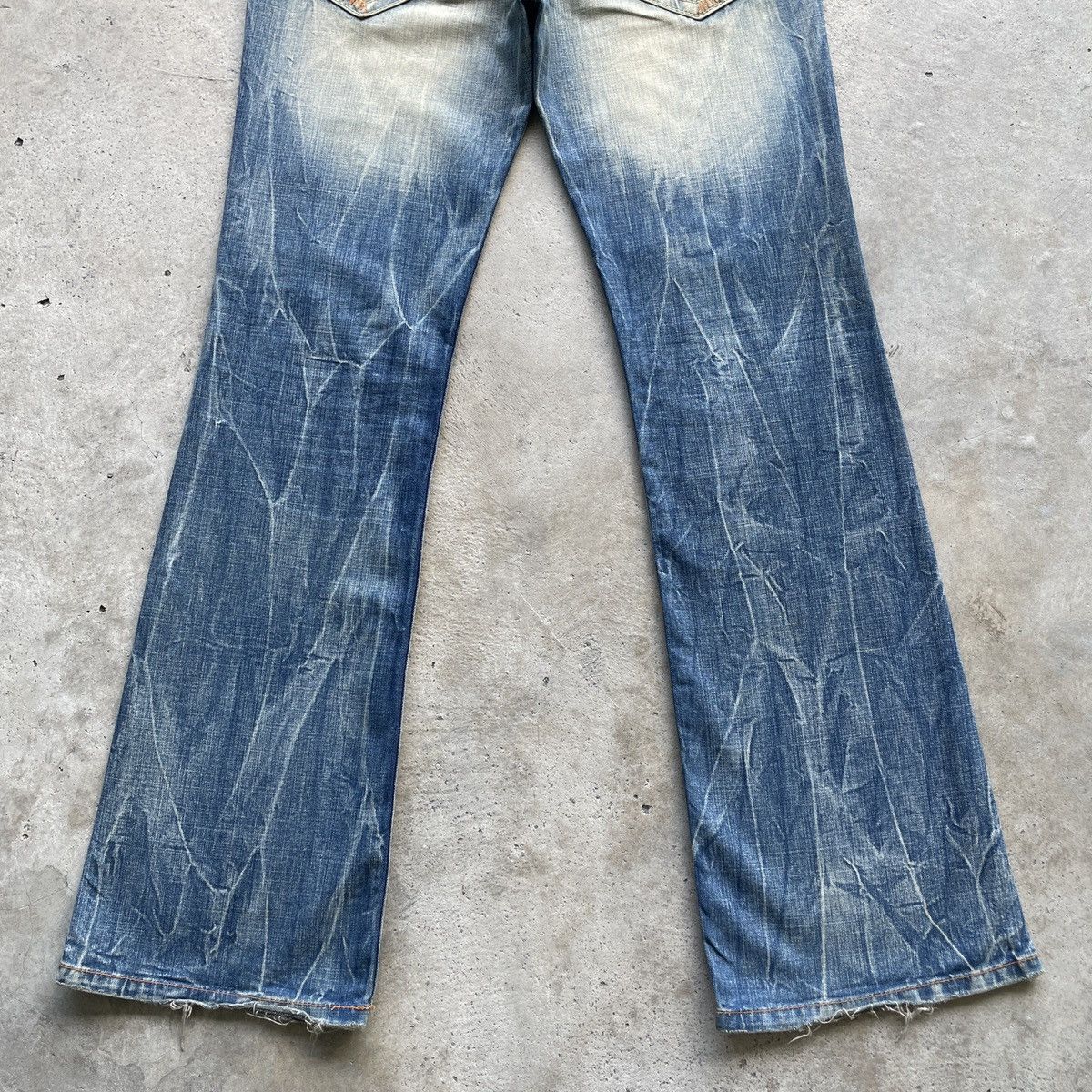 Japanese Brand × Jean RARE💥 Vintage Japanese RUSTY SUPER FLARE Jeans Denim Pants Size US 35 - 12 Thumbnail